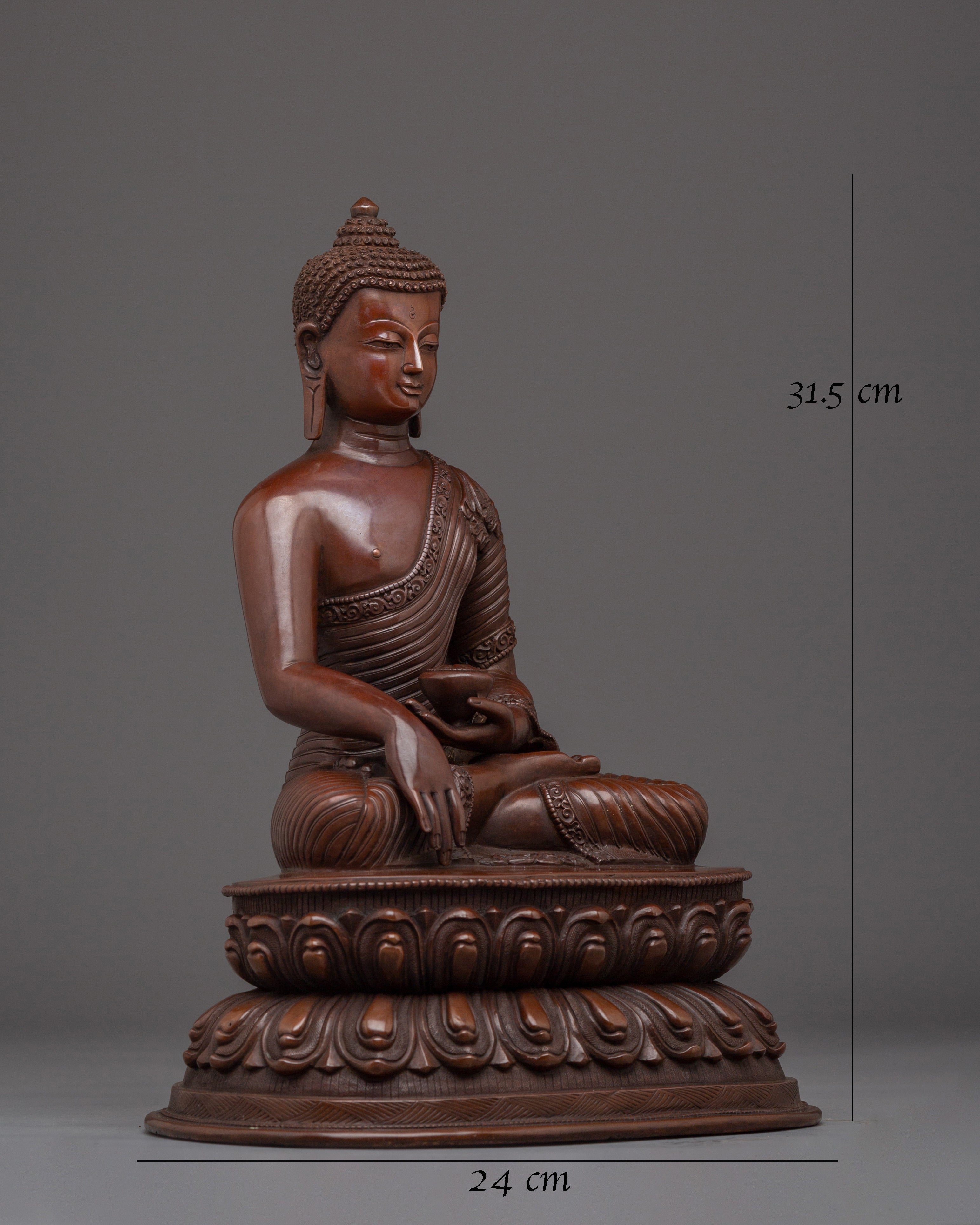 Oxidized Copper Buddha Trinity Statue | Three Enlightened Being