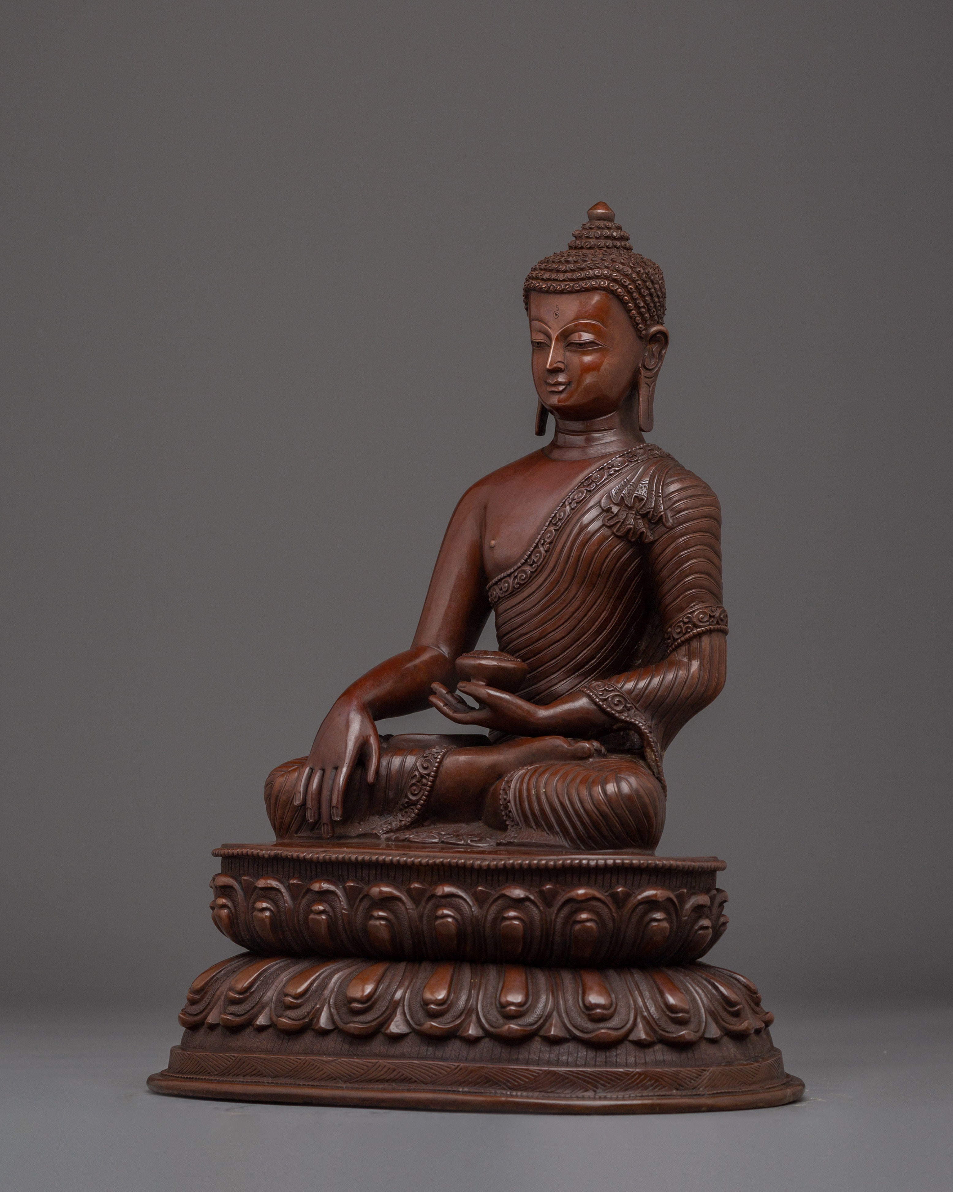 Oxidized Copper Buddha Trinity Statue | Three Enlightened Being