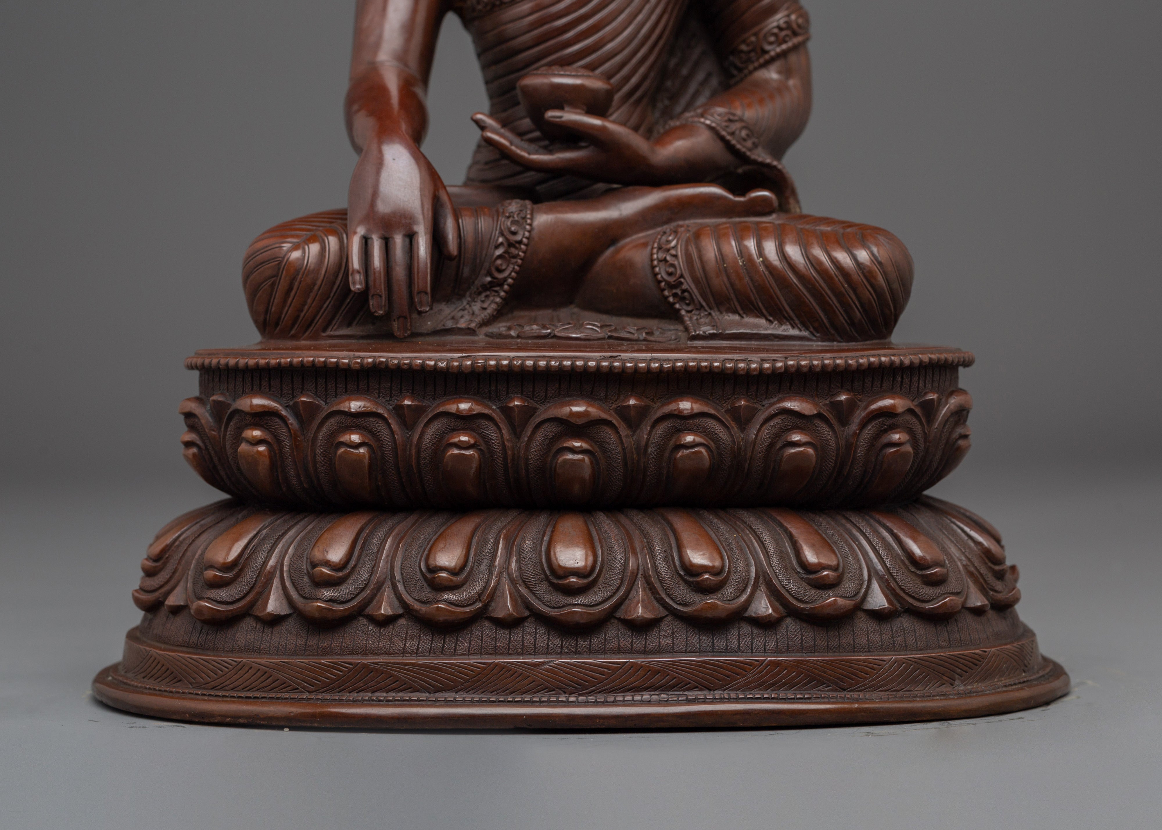 Oxidized Copper Shakyamuni Buddha Statue | Historical Gautama Buddha