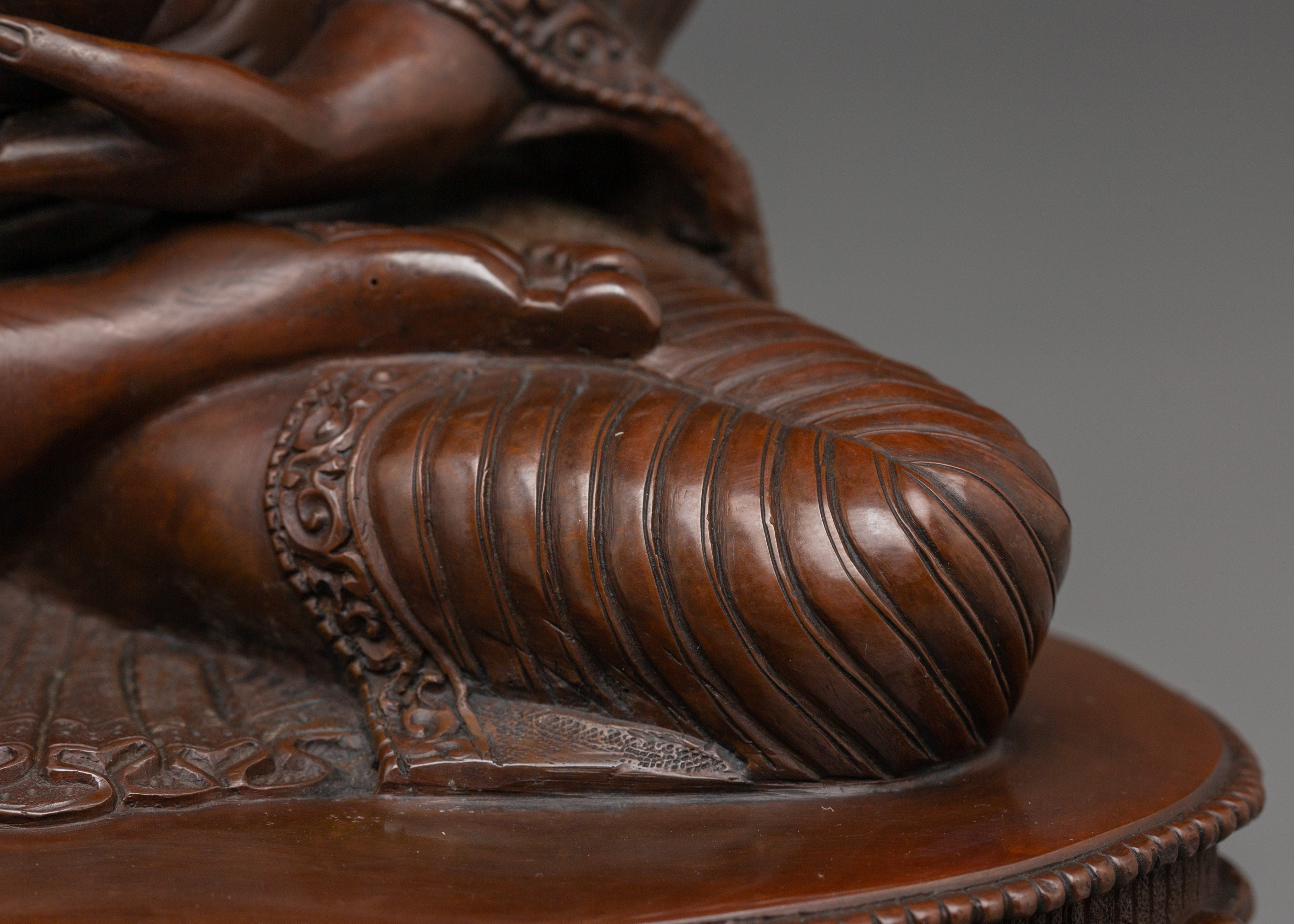 Oxidized Copper Statue of Medicine Buddha | Himalayan Bhaisajyaguru Artwork
