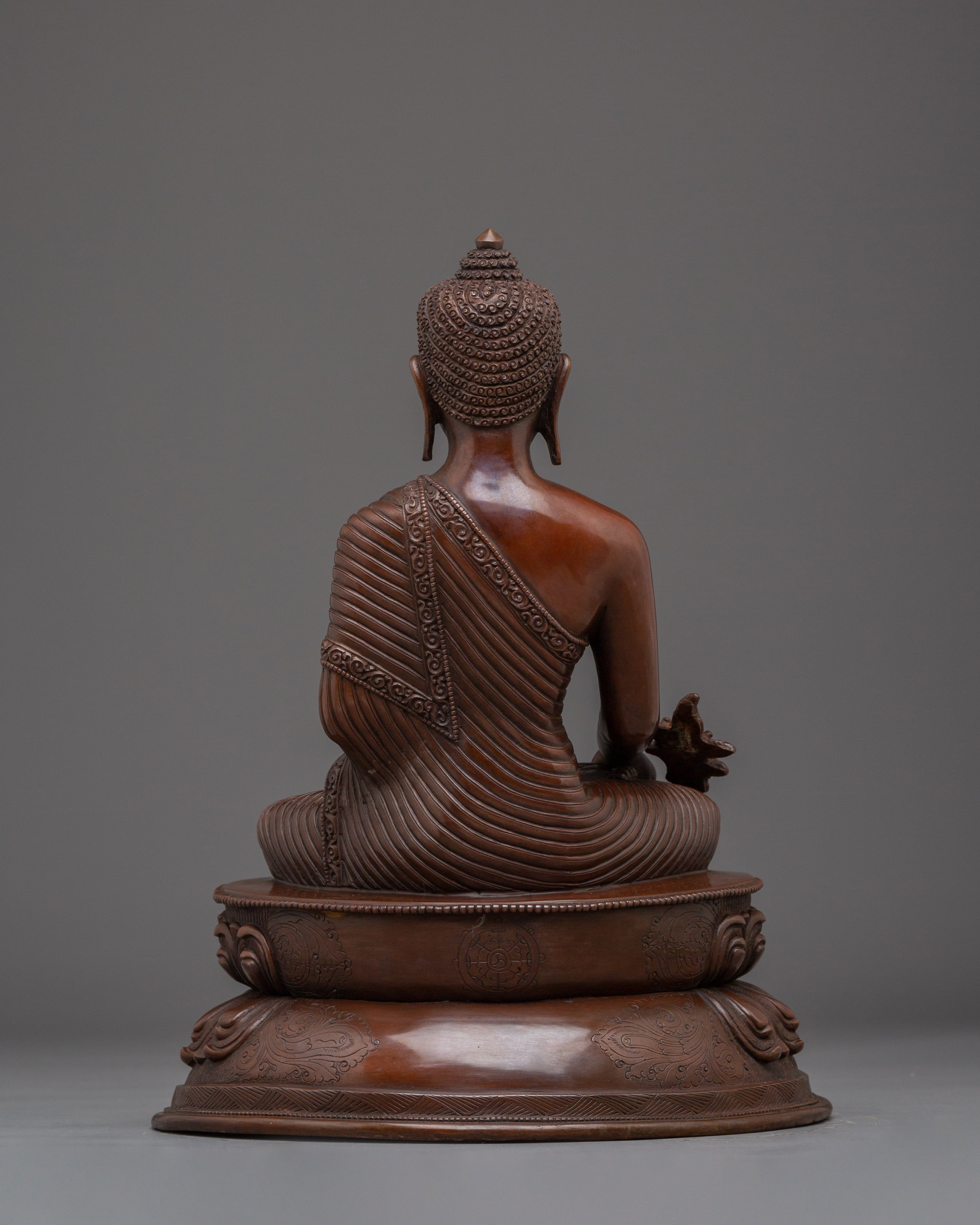 Oxidized Copper Statue of Medicine Buddha | Himalayan Bhaisajyaguru Artwork