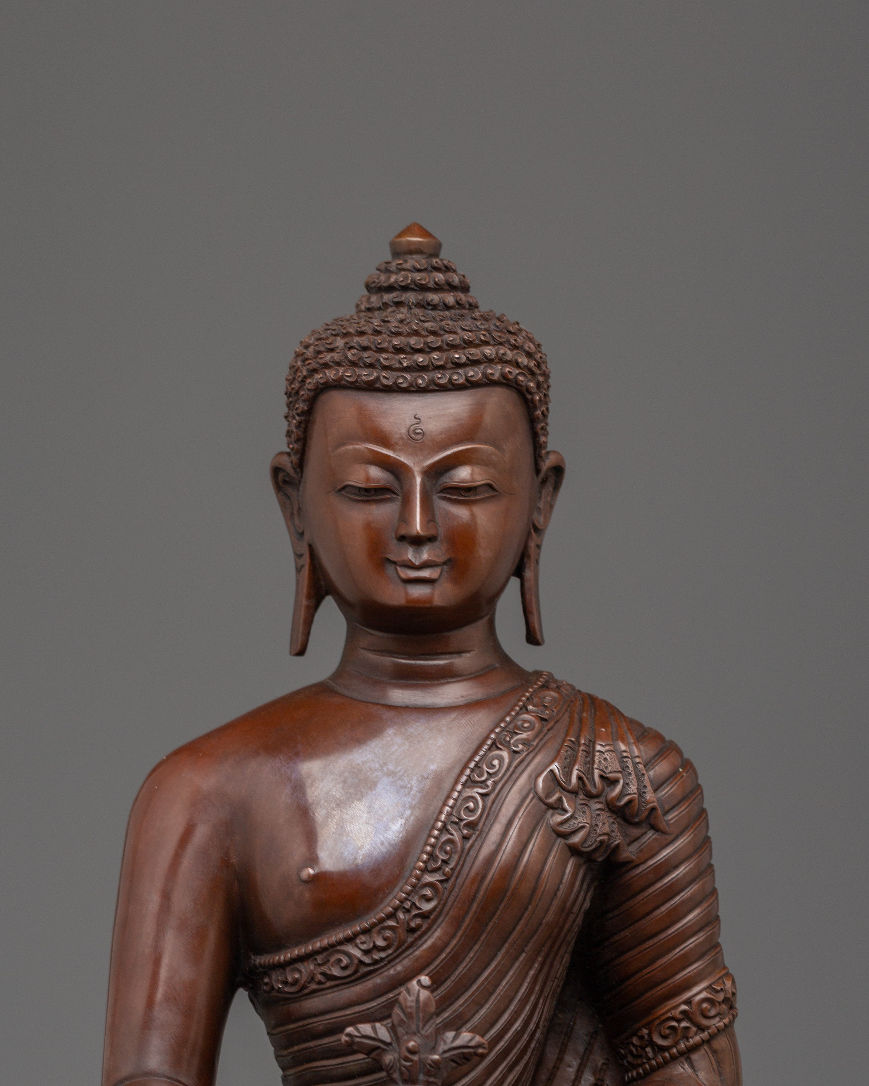 Oxidized Copper Statue of Medicine Buddha | Himalayan Bhaisajyaguru Artwork