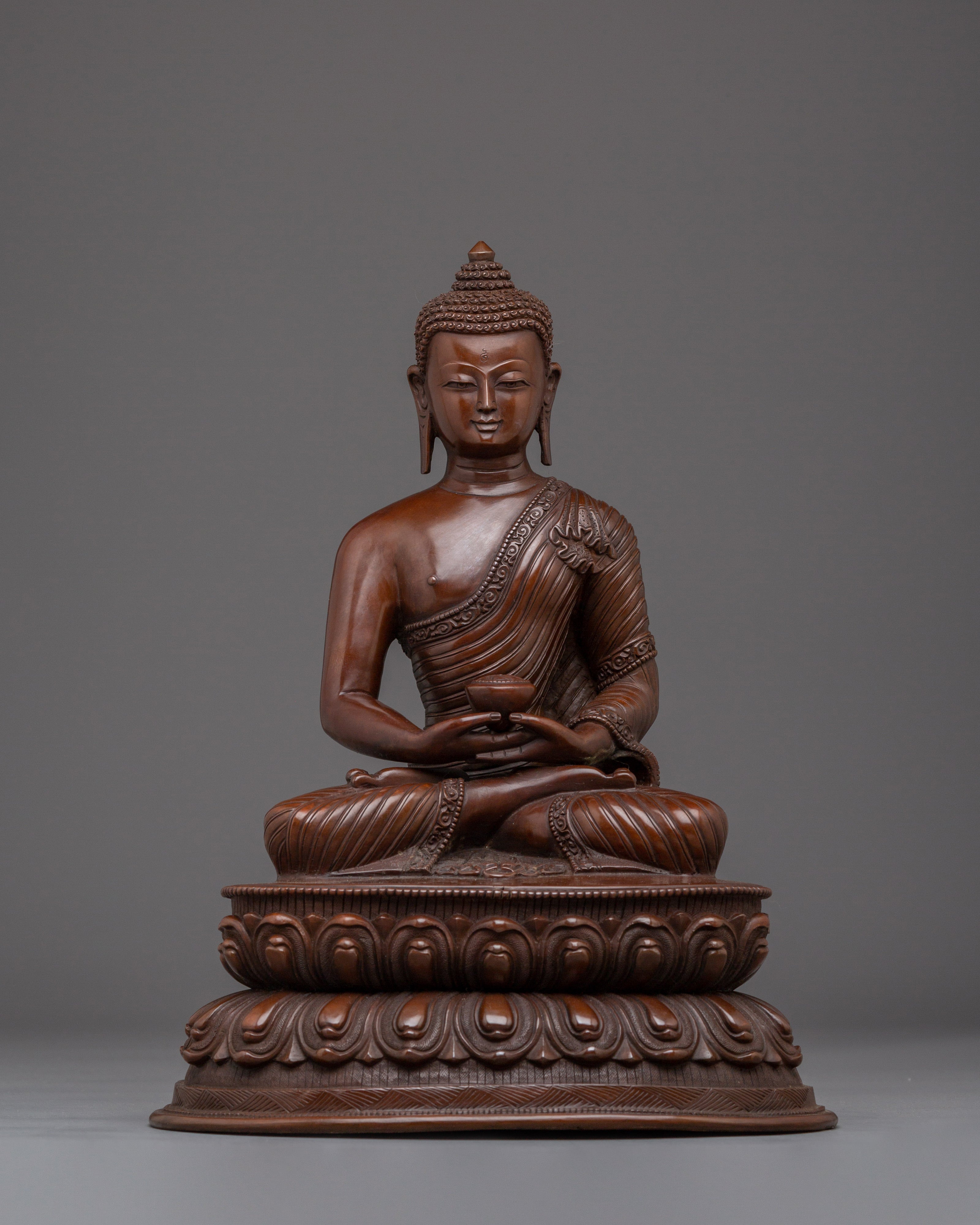 Oxidized Copper Buddha Trinity Statue | Three Enlightened Being
