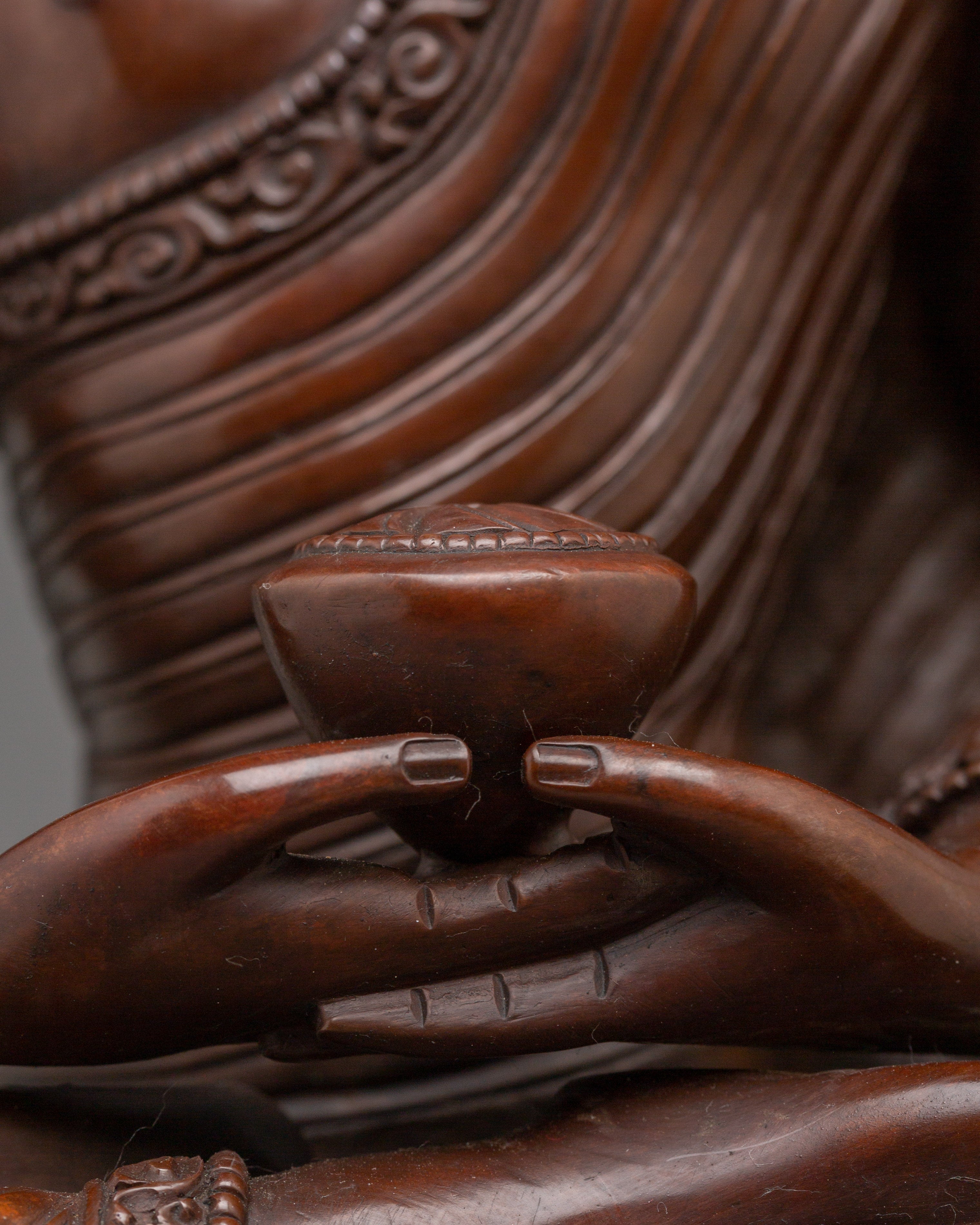 Oxidized Copper Buddha Trinity Statue | Three Enlightened Being