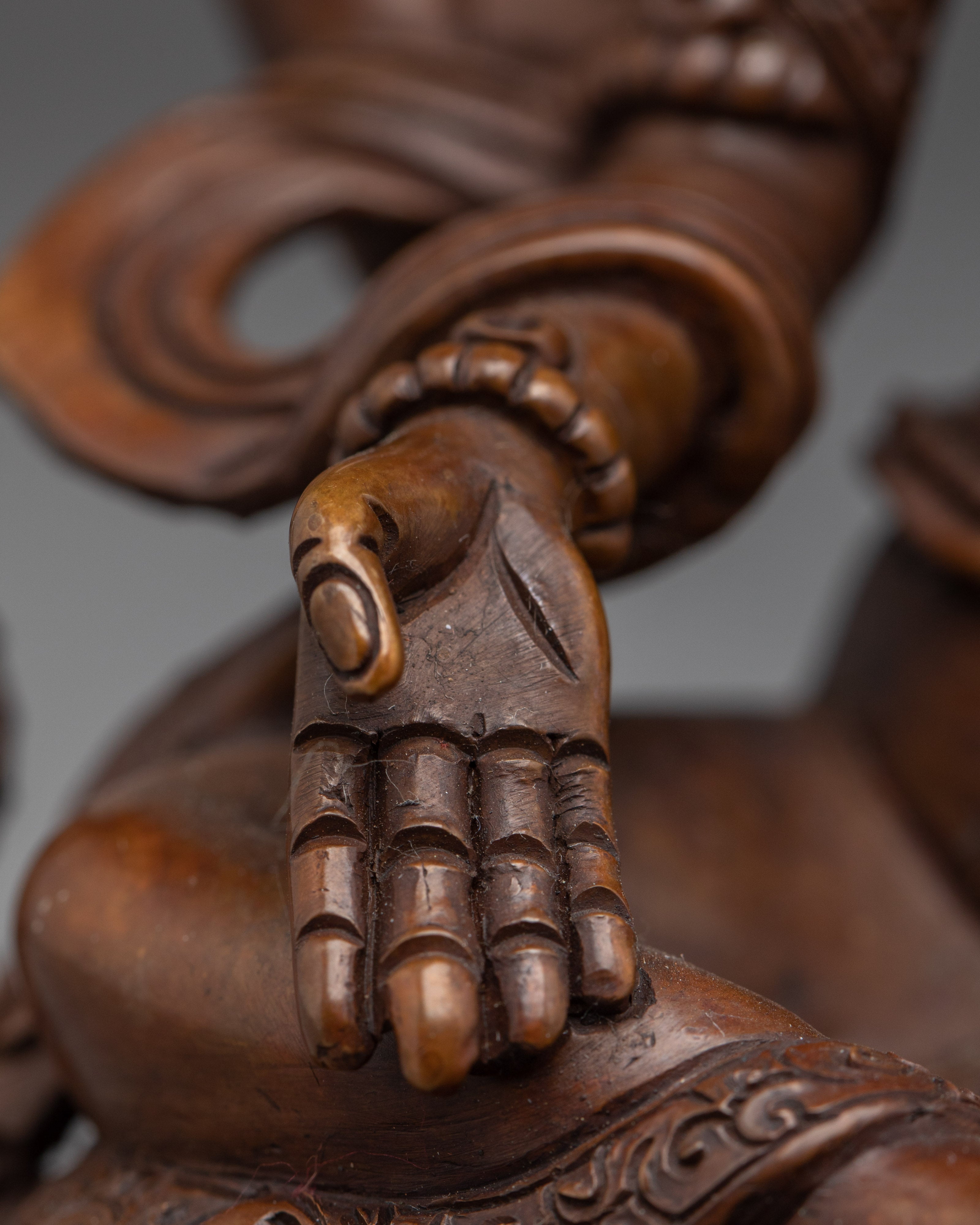 Oxidized Copper Statue of Laxmi | Hindu Goddess of Wealth