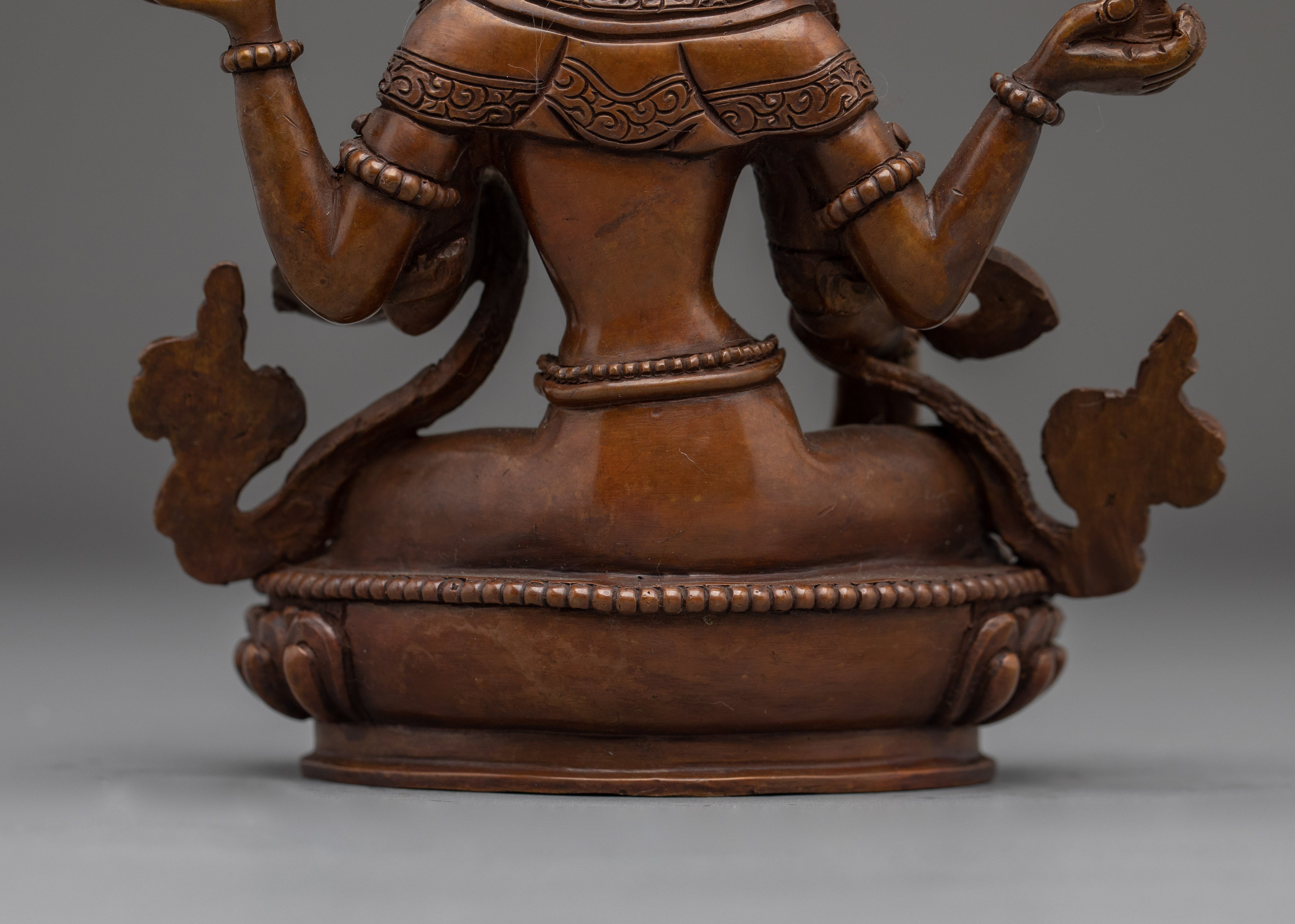 Oxidized Copper Statue of Laxmi | Hindu Goddess of Wealth