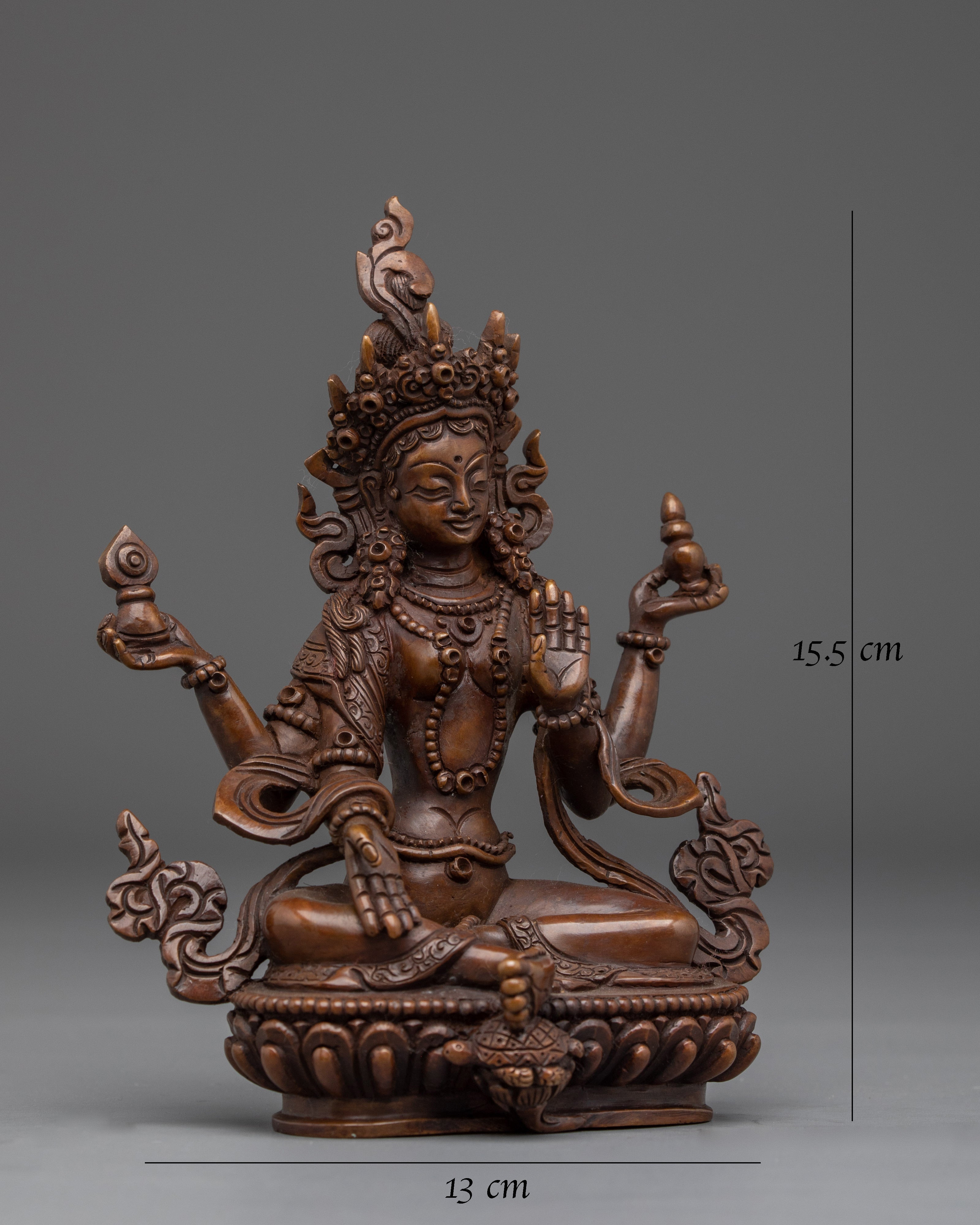 Oxidized Copper Statue of Laxmi