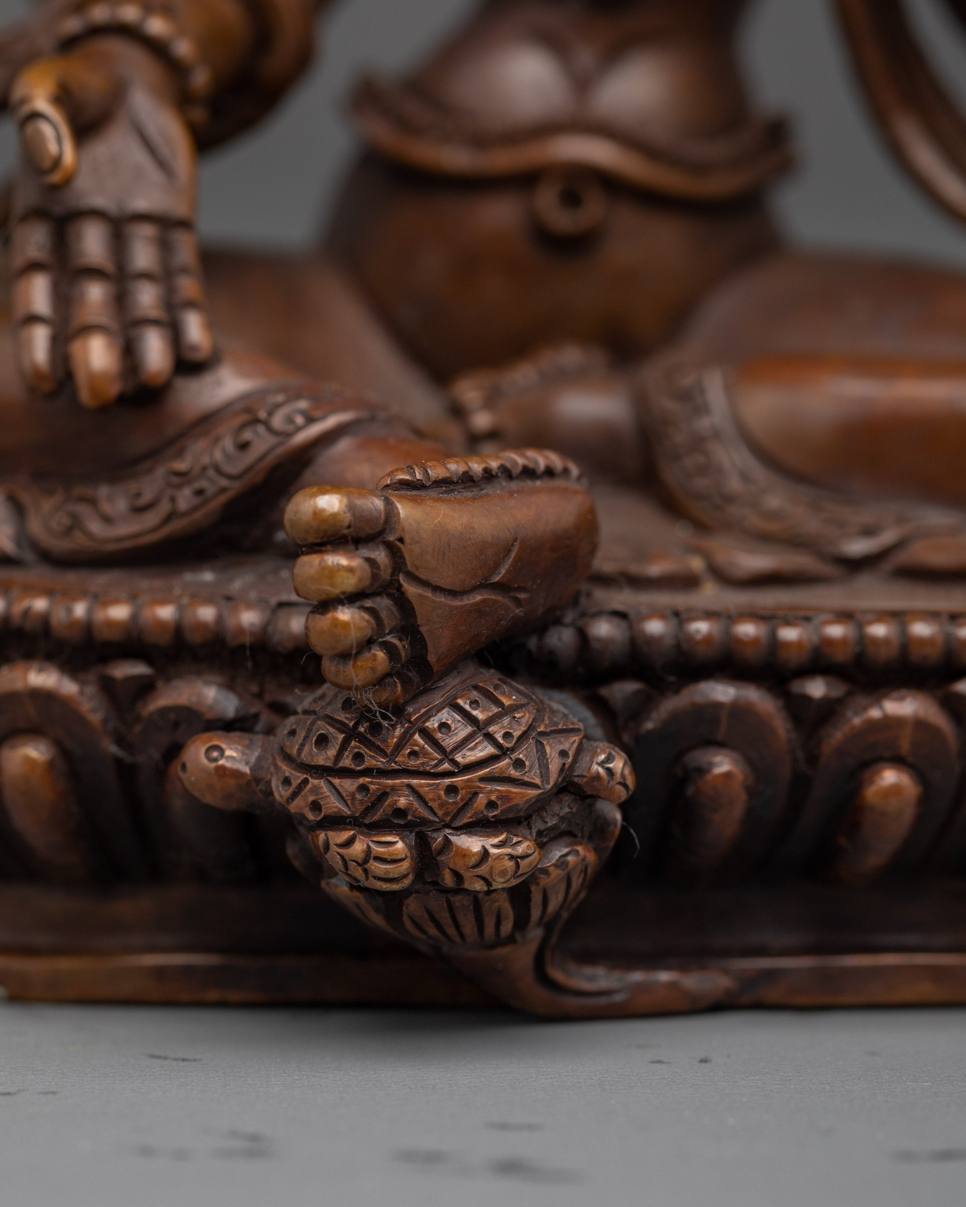 Oxidized Copper Statue of Laxmi | Hindu Goddess of Wealth