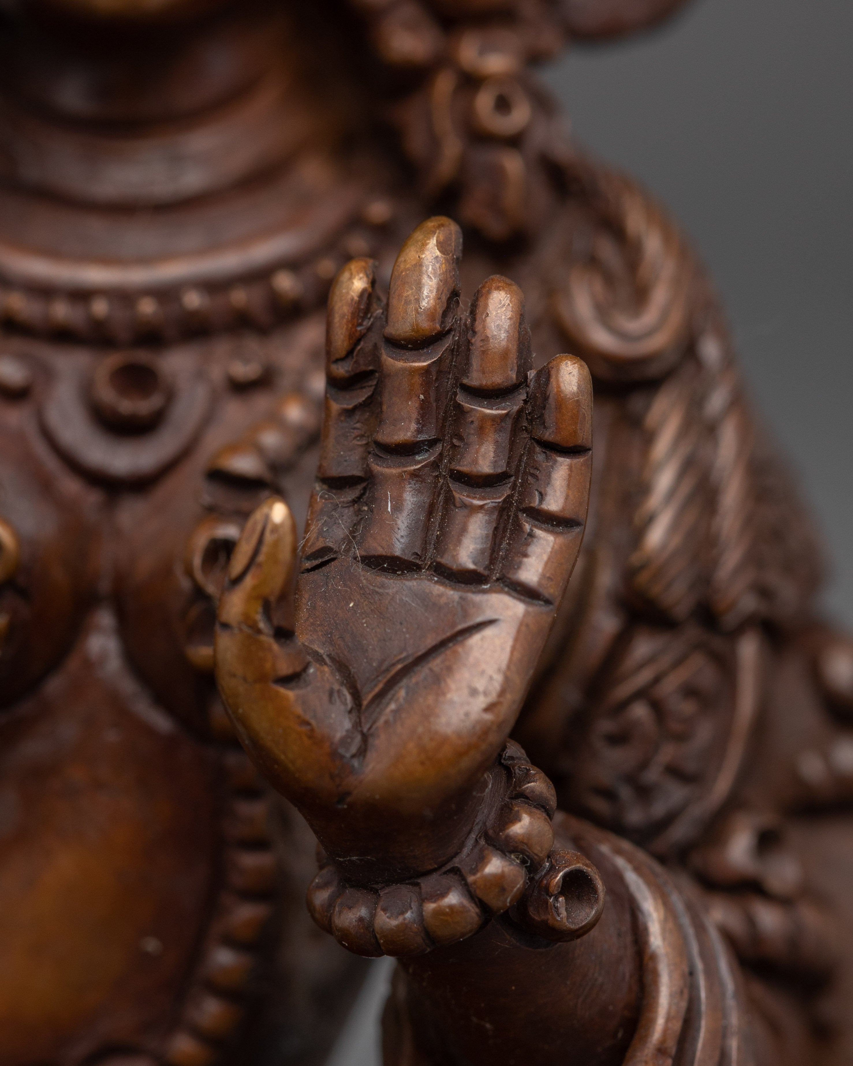 Oxidized Copper Statue of Laxmi | Hindu Goddess of Wealth