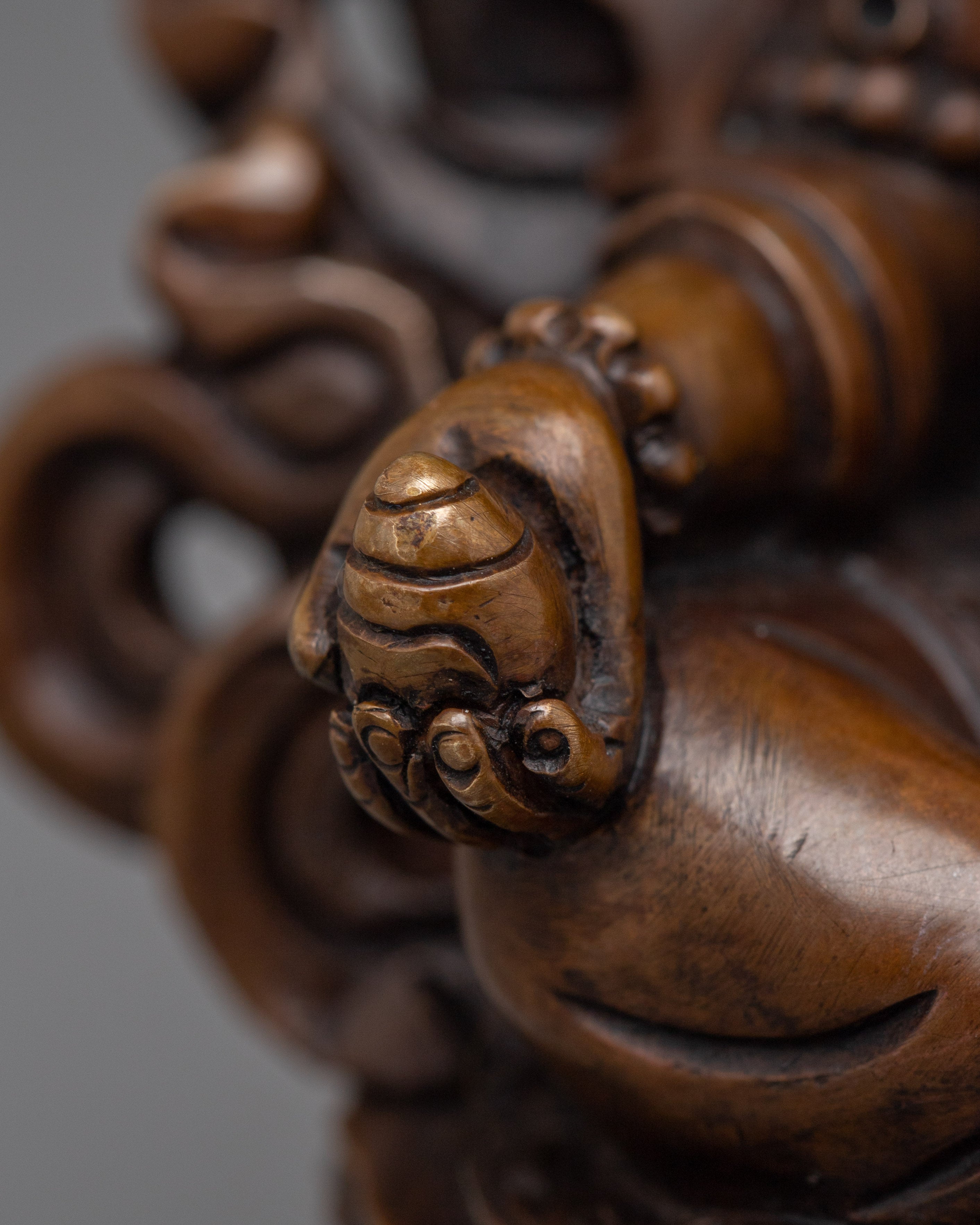 Revered Buddhist Wealth Deity Dzambhala Statue | Oxidized Copper Artwork