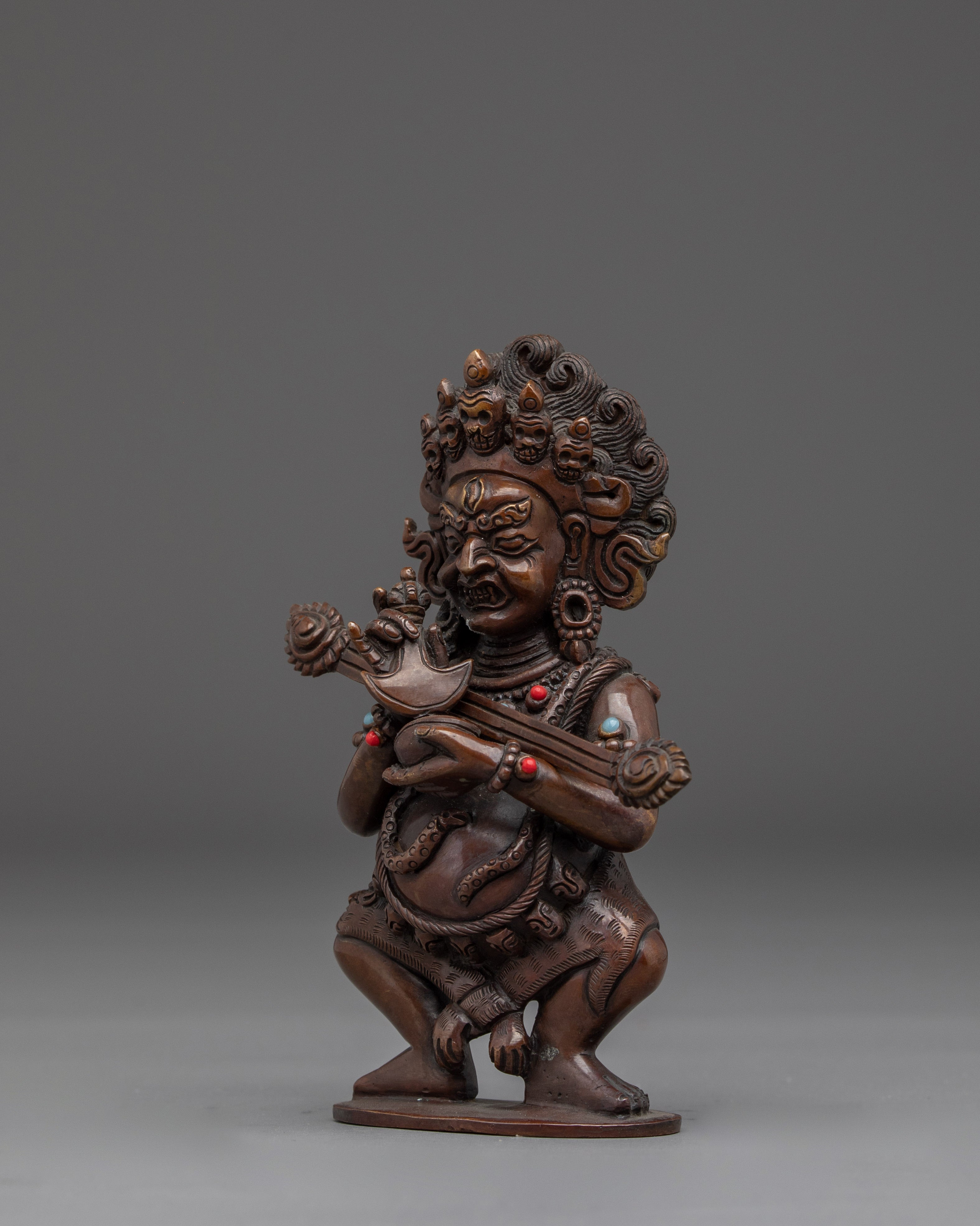 Wrathful Sakya Mahakala Statue | Oxidized Copper Spiritual Artwork