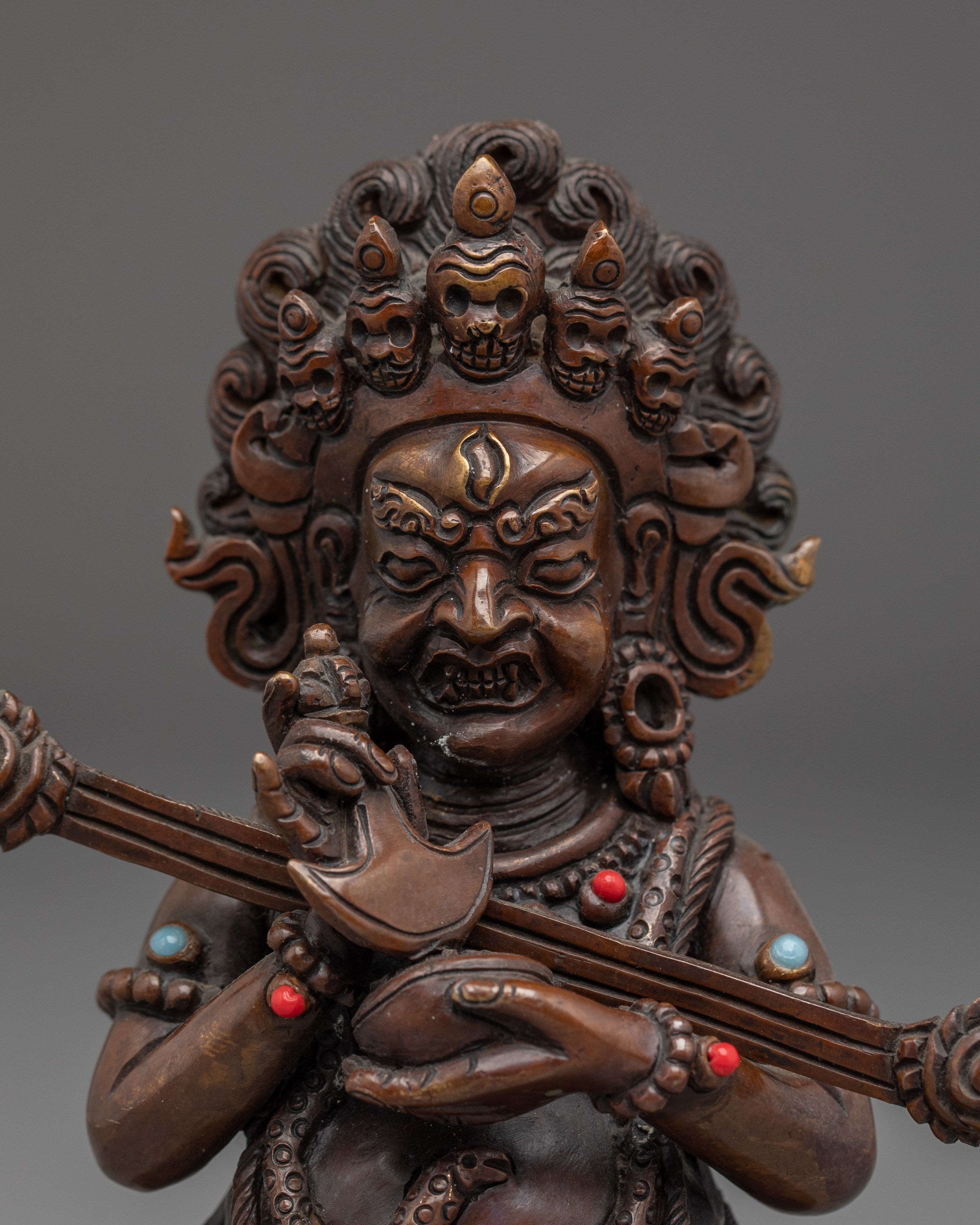 Wrathful Sakya Mahakala Statue | Oxidized Copper Spiritual Artwork