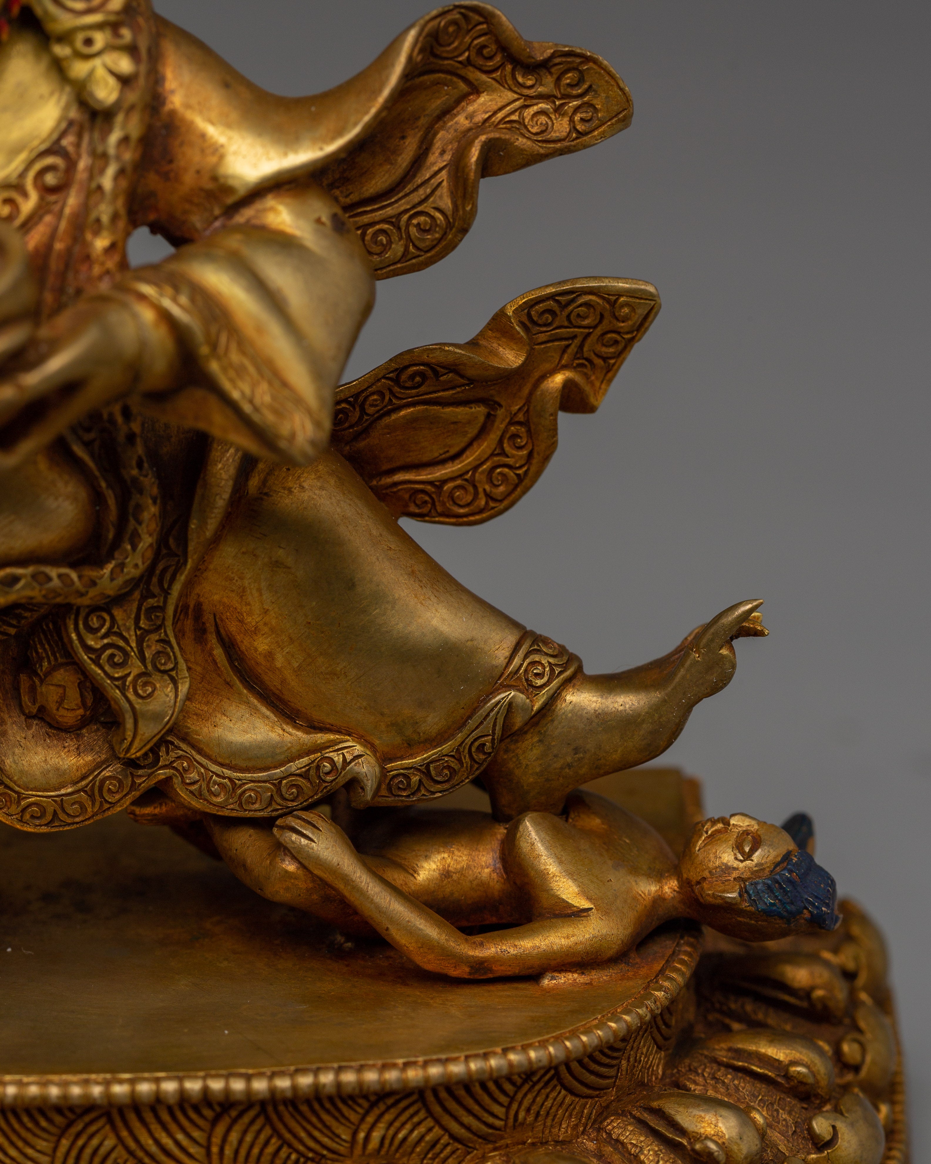 Mahakala Bernagchen Statue in 24K Gold | Handcrafted Buddhist Shrine Decor