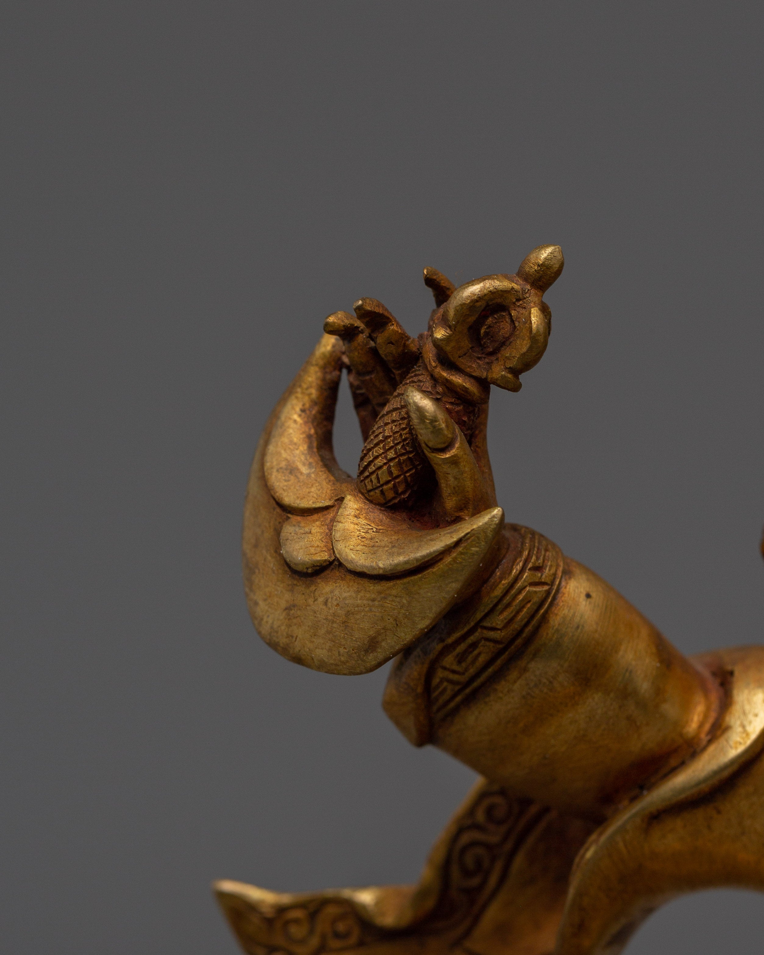 Mahakala Bernagchen Statue in 24K Gold | Handcrafted Buddhist Shrine Decor