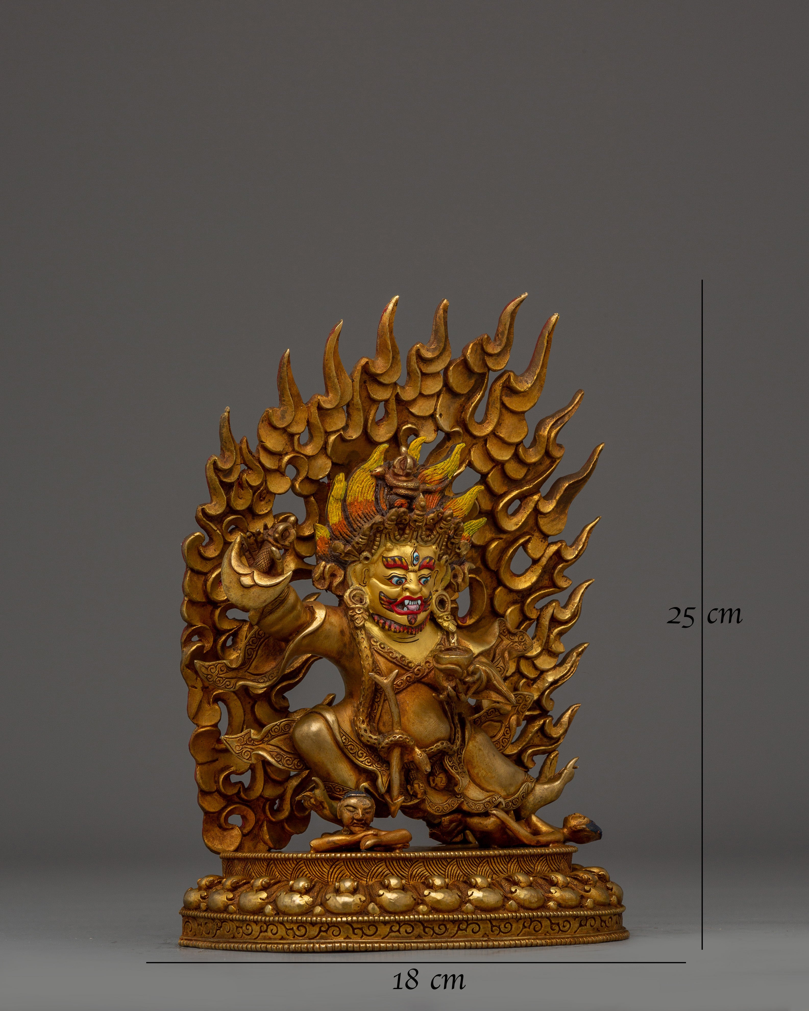 Mahakala Bernagchen Statue in 24K Gold