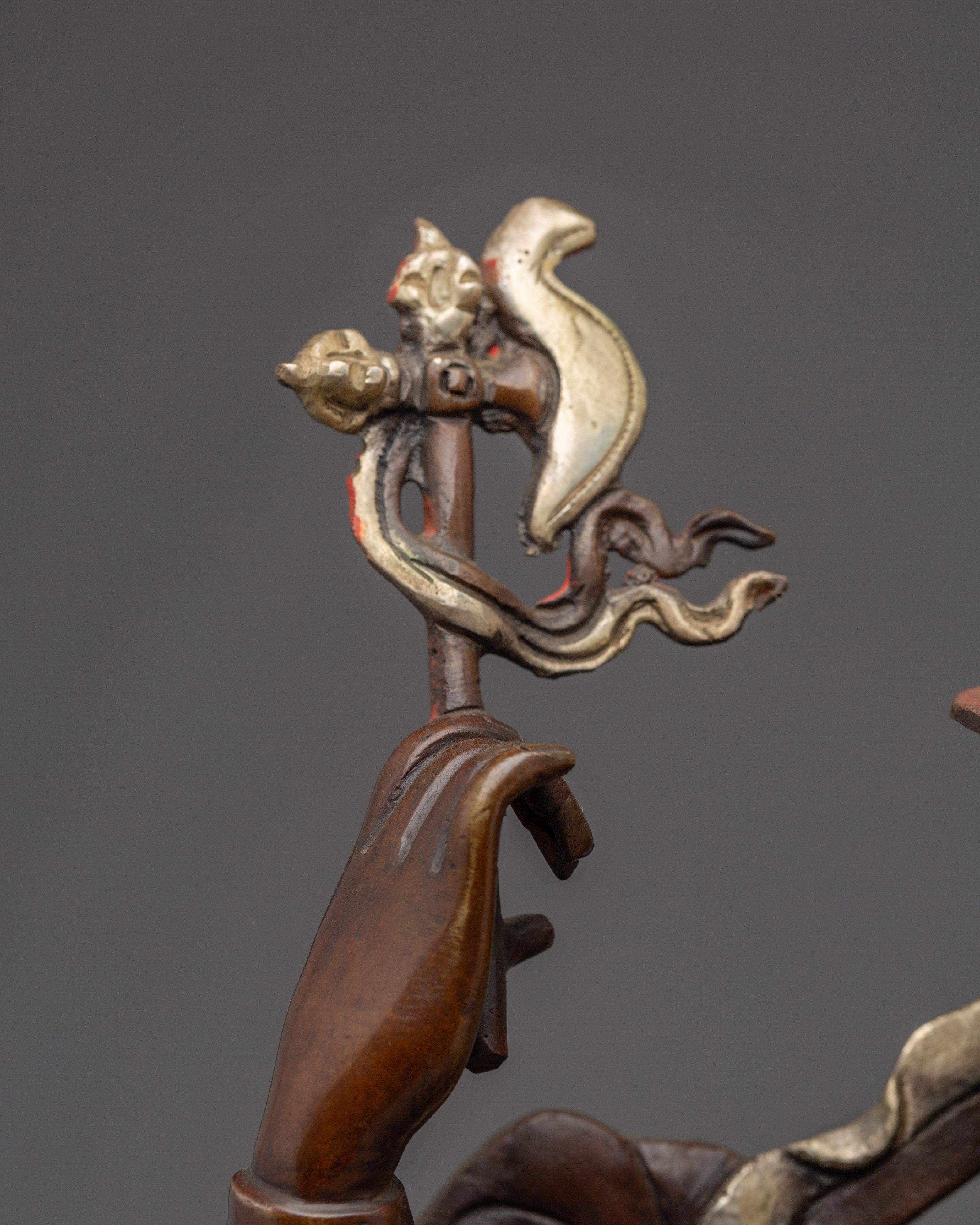 Legendary King Gesar Statue | Oxidized Copper Statue