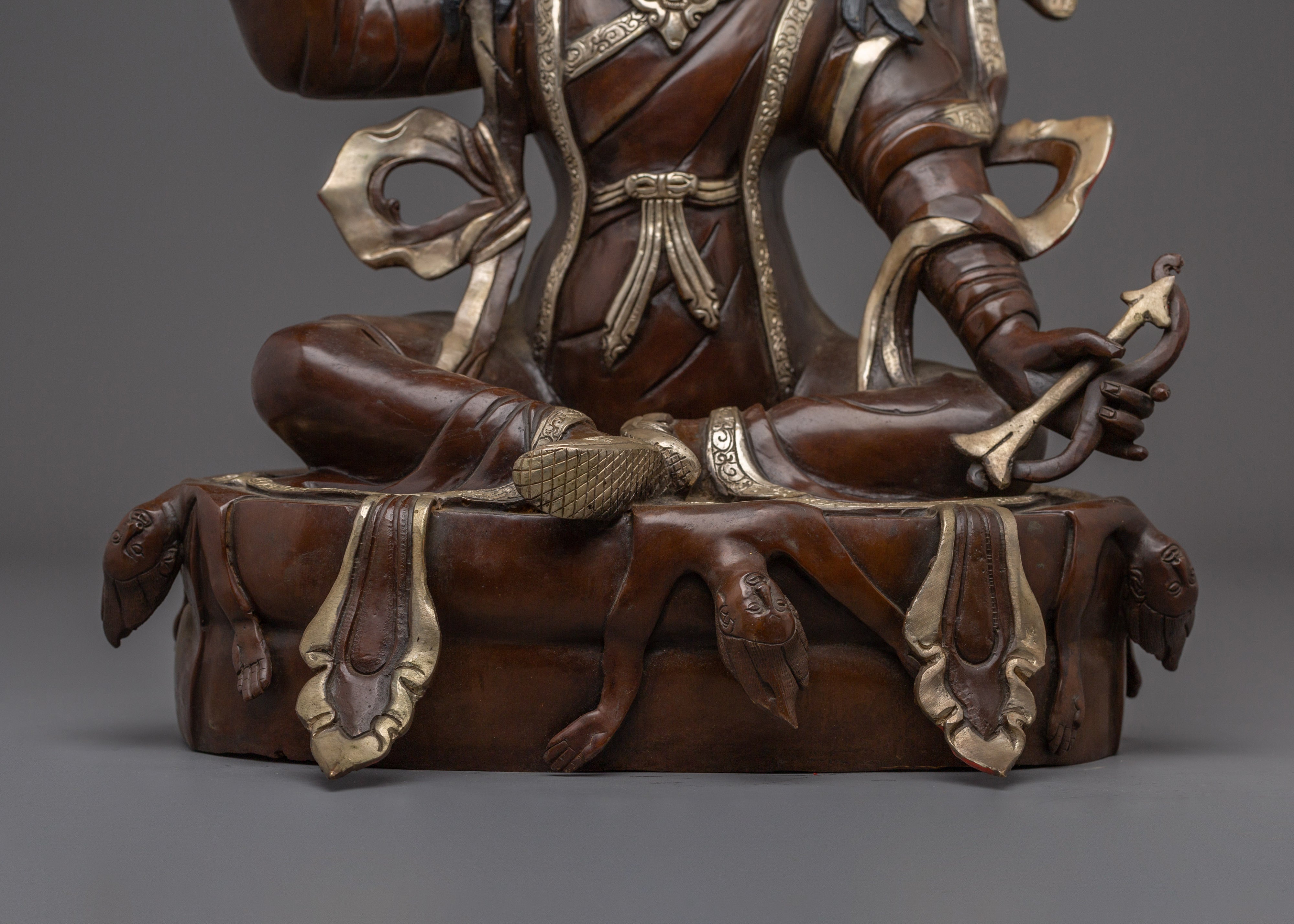 Legendary King Gesar Statue | Oxidized Copper Statue