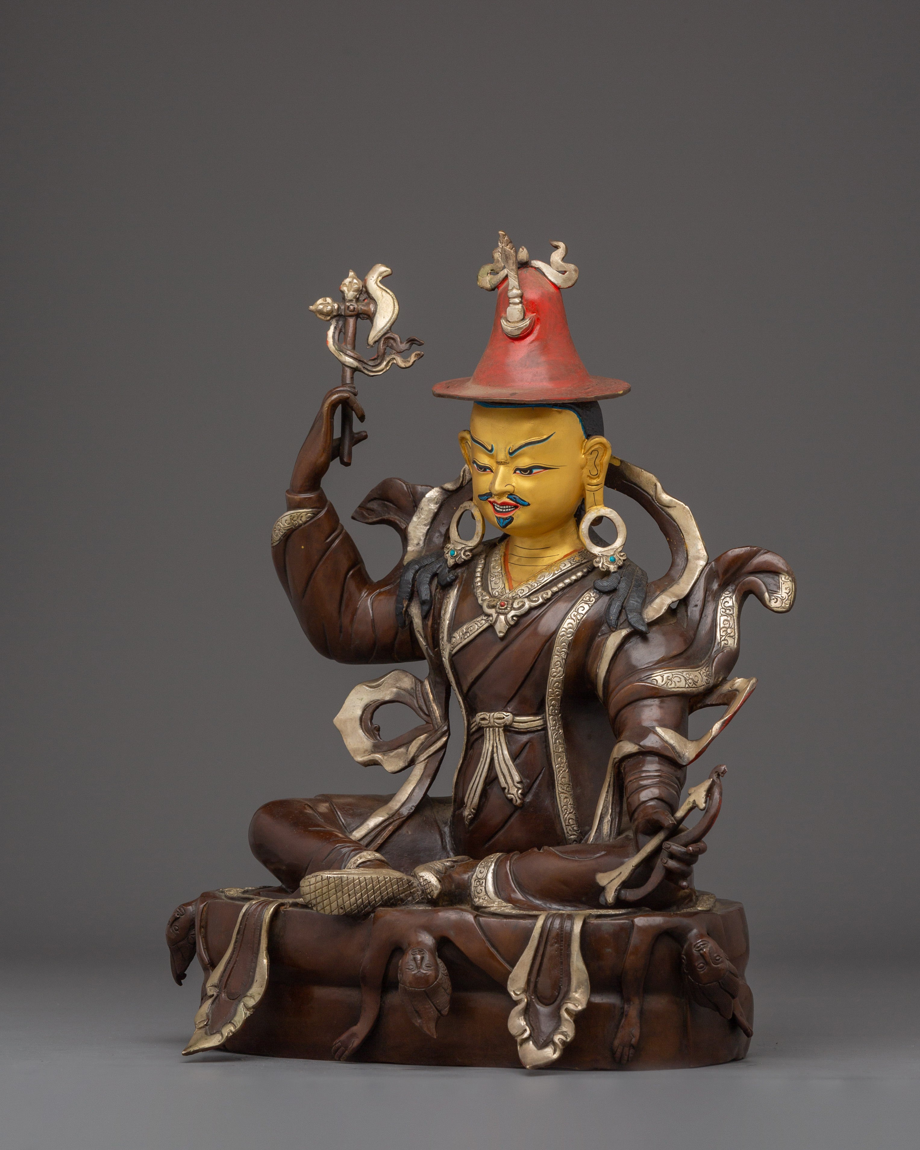 Legendary King Gesar Statue | Oxidized Copper Statue
