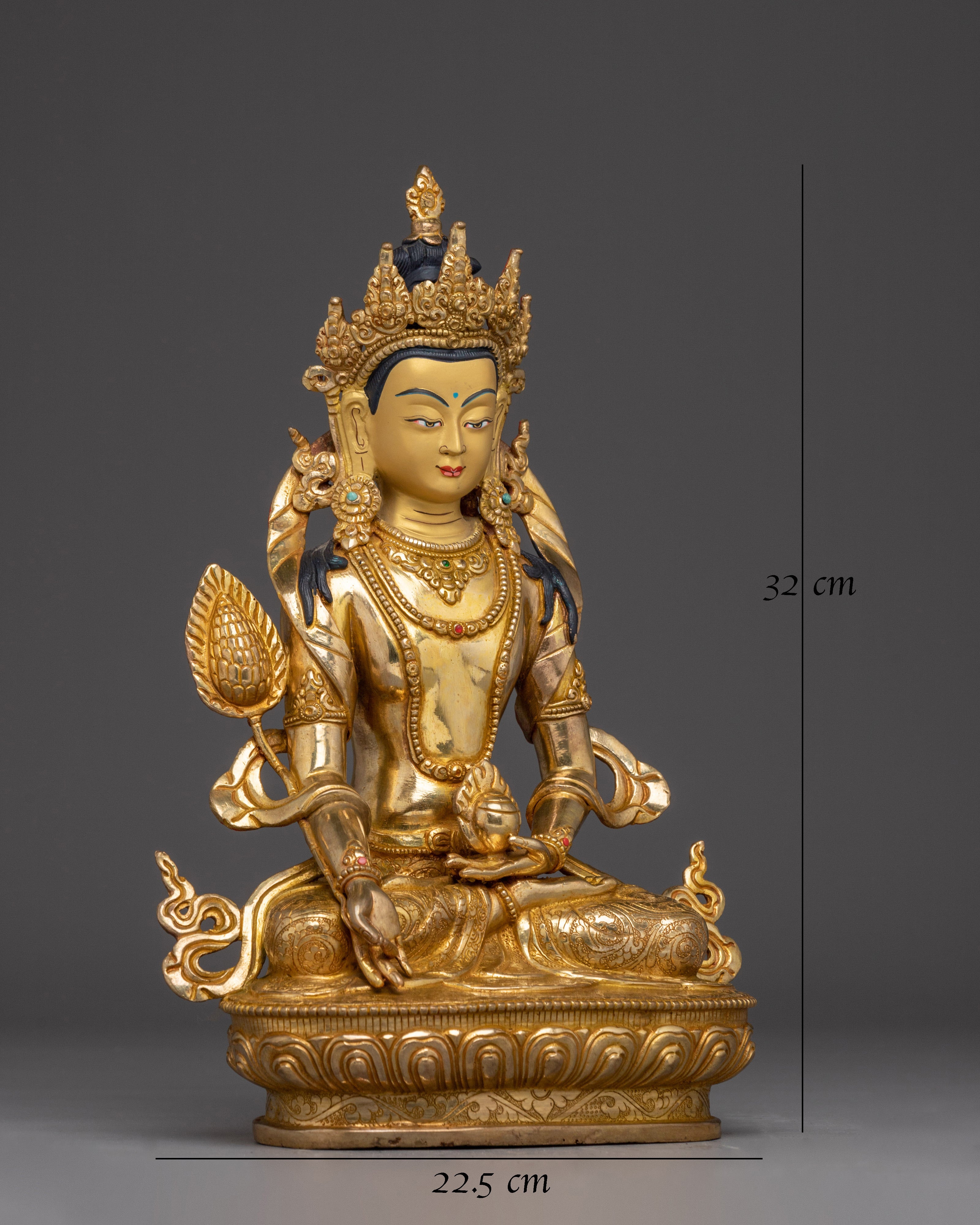 Gold Gilded Kshitigarbha Statue