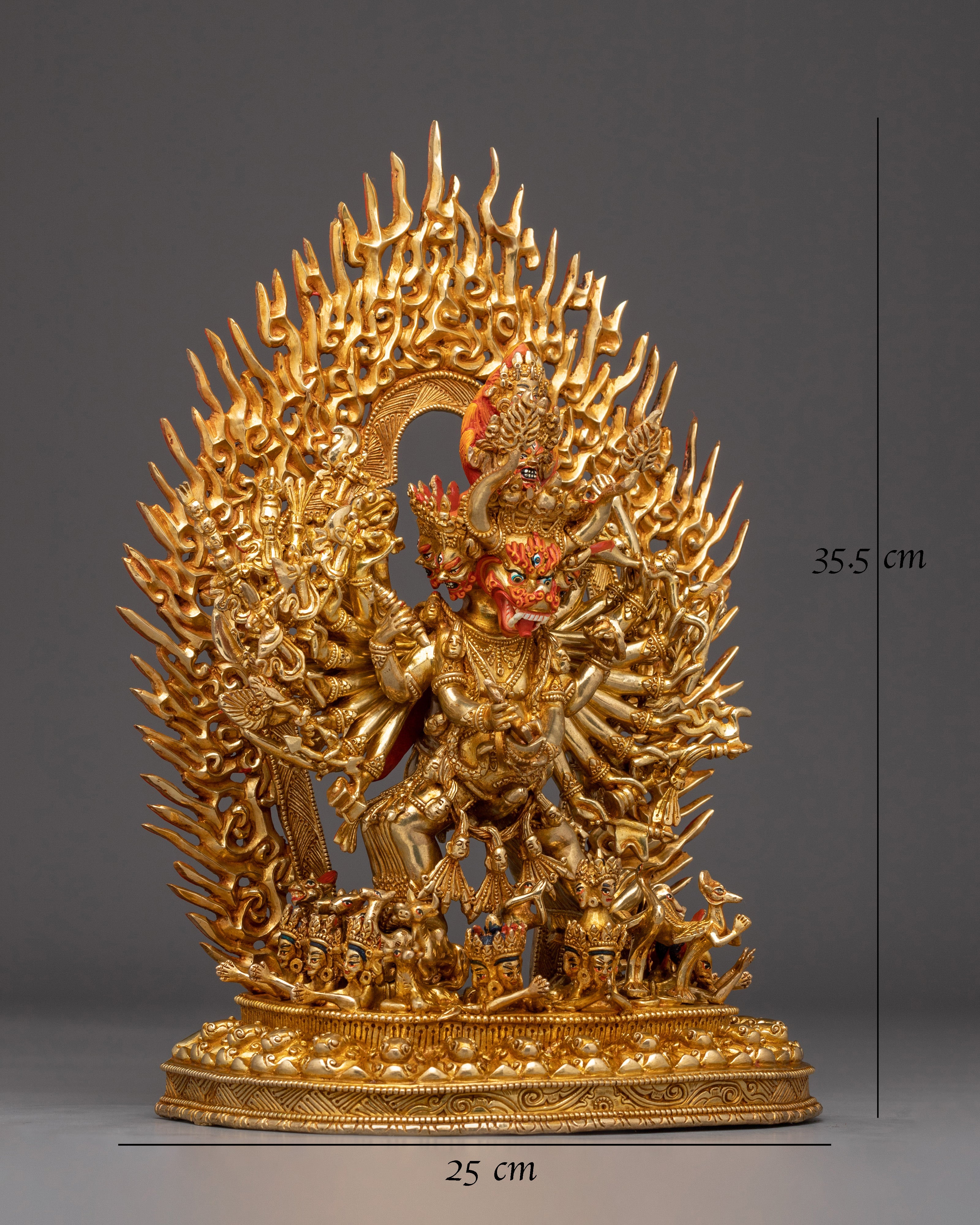 24K Gold Gilded Yamantaka Statue