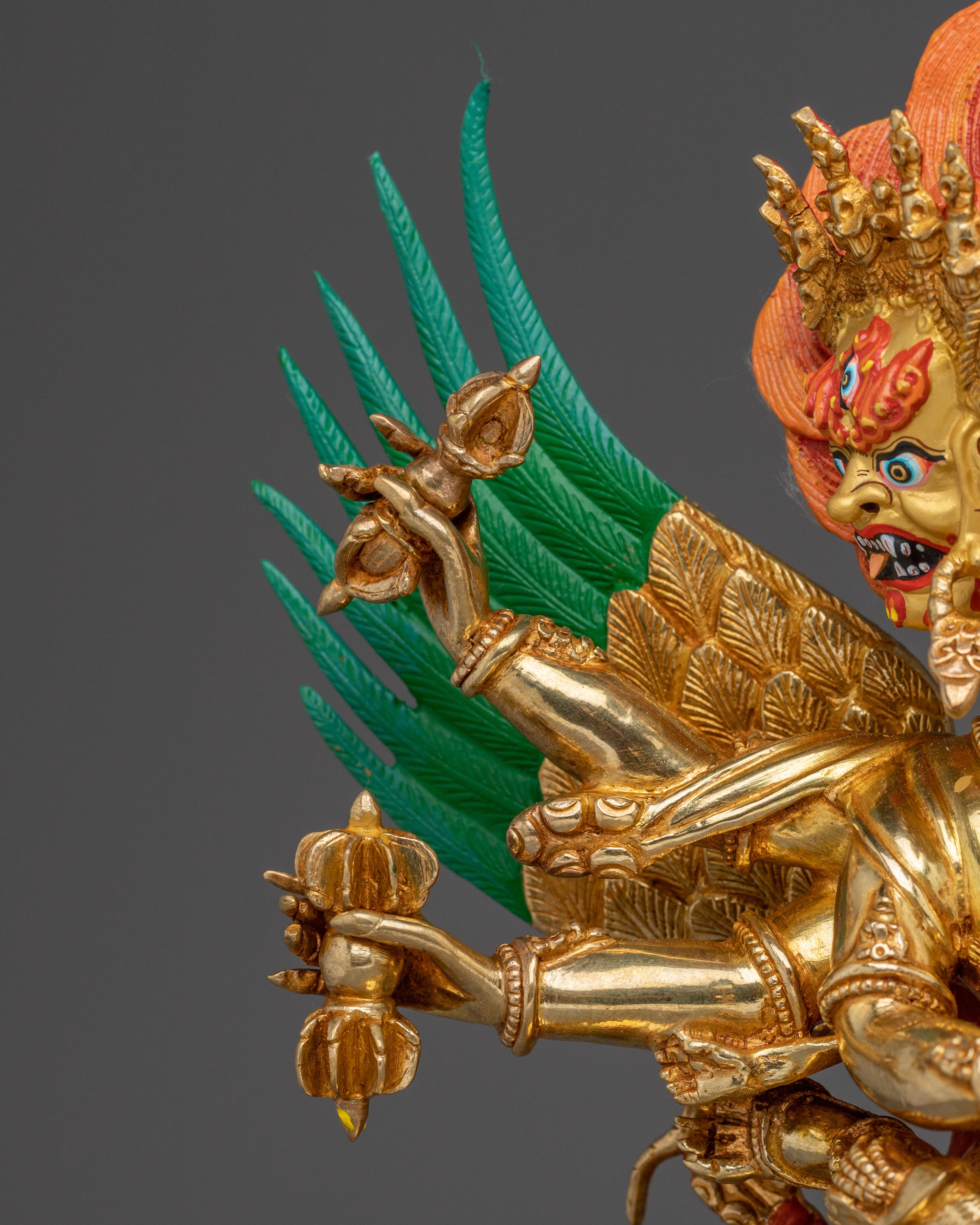 24K Gold Gilded Vajrakilaya Statue | Buddhist Deity for Removing Obstacles and Protection