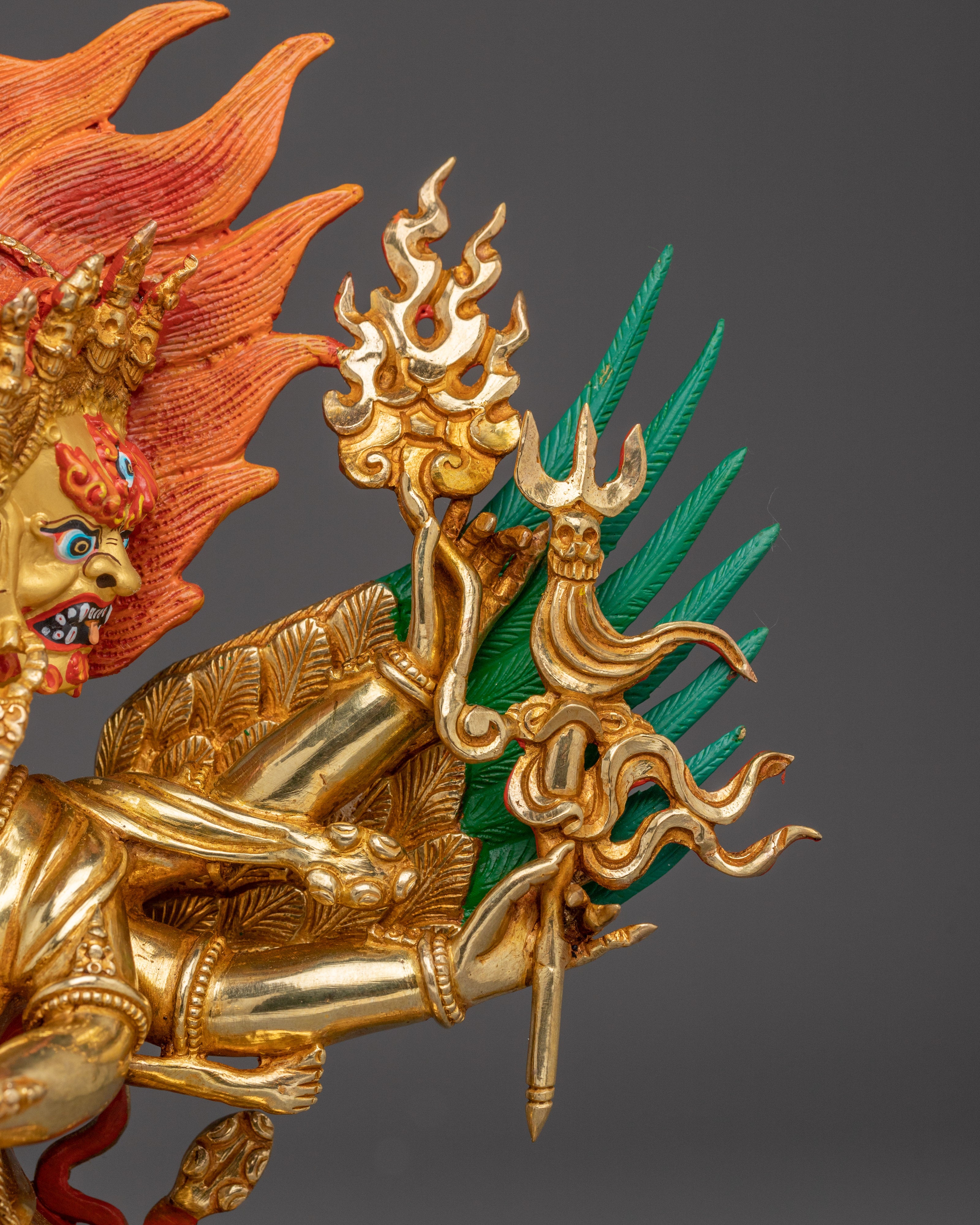 24K Gold Gilded Vajrakilaya Statue | Buddhist Deity for Removing Obstacles and Protection