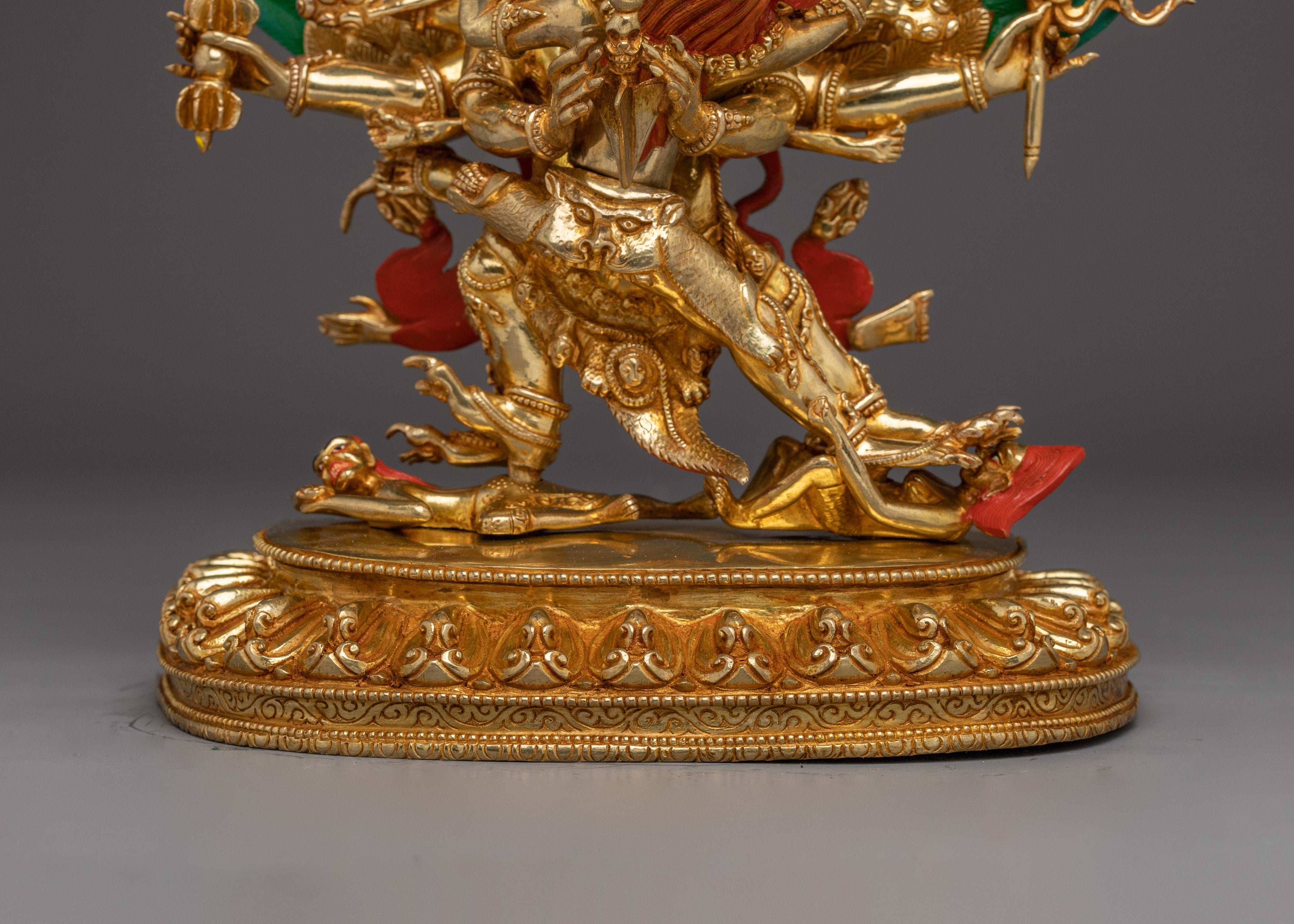 24K Gold Gilded Vajrakilaya Statue | Buddhist Deity for Removing Obstacles and Protection