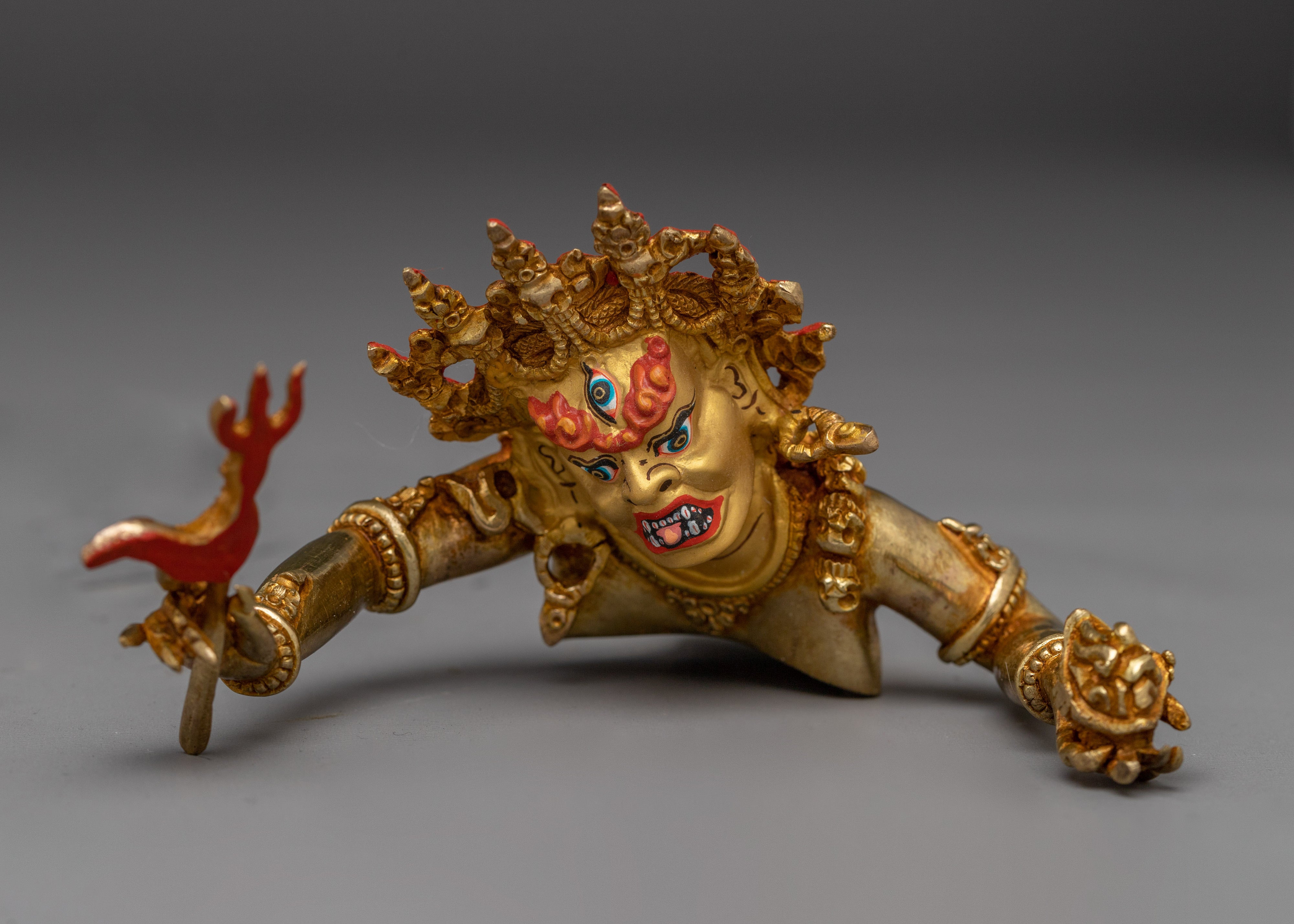 24K Gold Gilded Vajrakilaya Statue | Buddhist Deity for Removing Obstacles and Protection