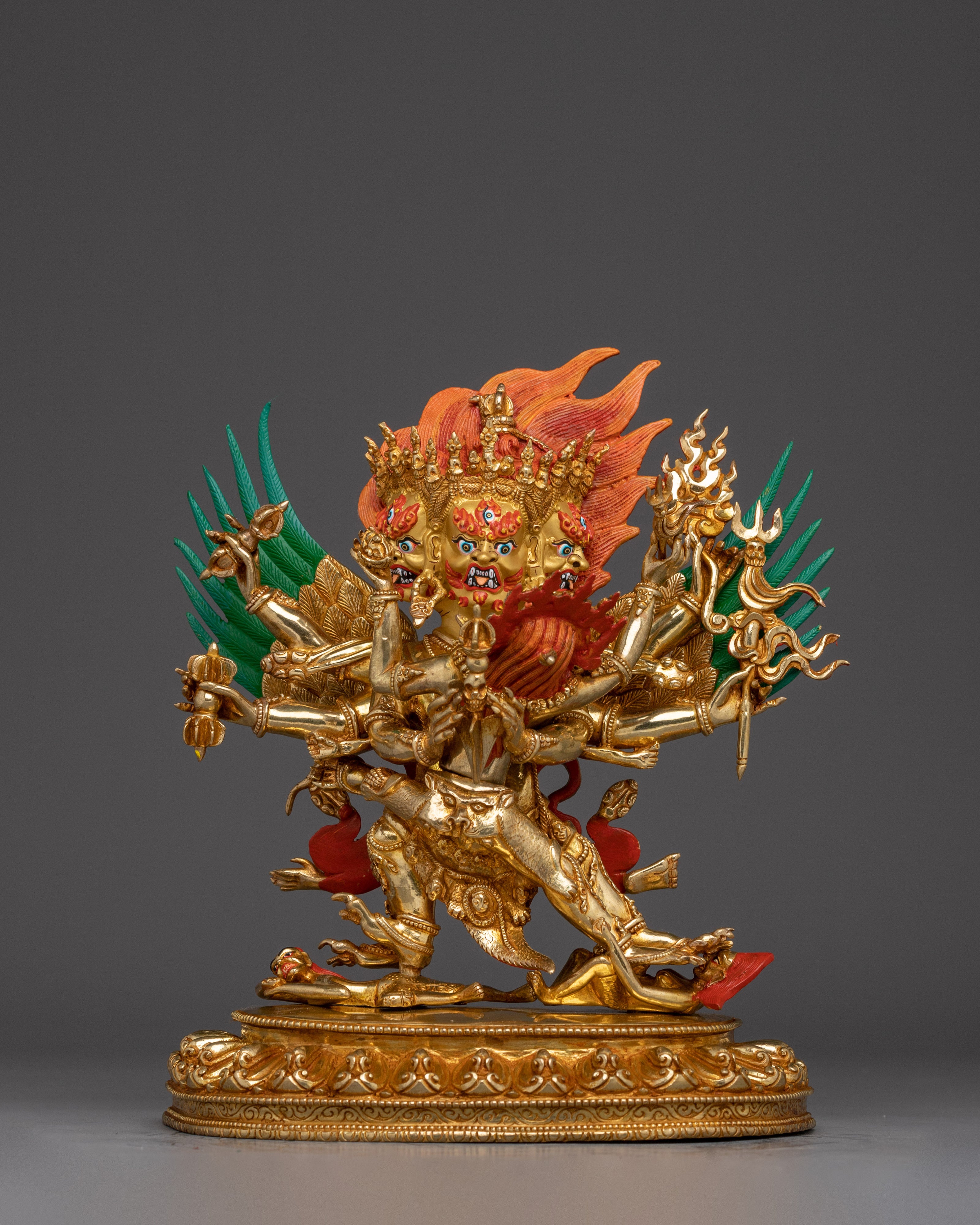 24K Gold Gilded Vajrakilaya Statue | Buddhist Deity for Removing Obstacles and Protection