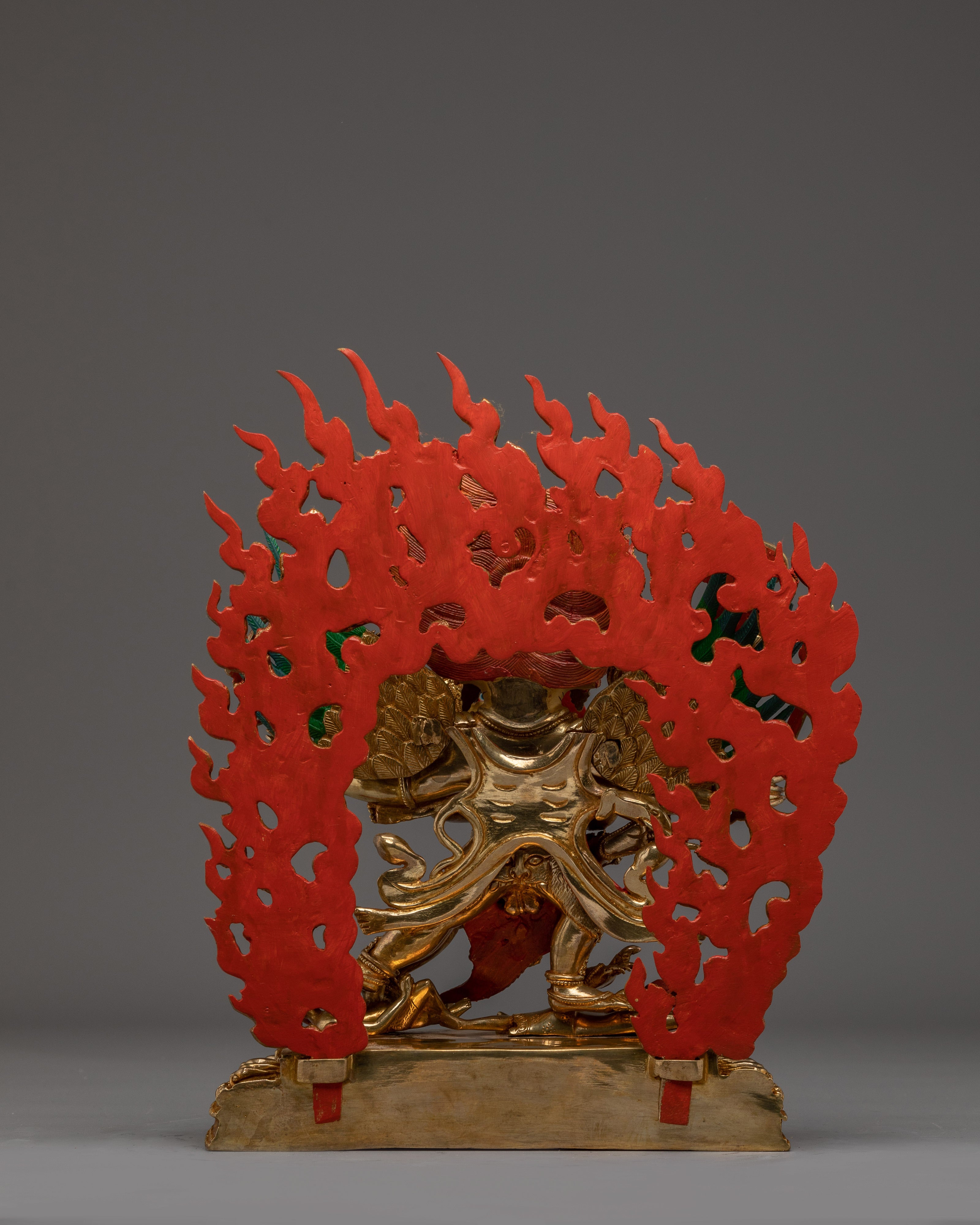 Fierce 24K Gold Hayagriva statue | Wrathful Tibetan Copper Deity for Healing