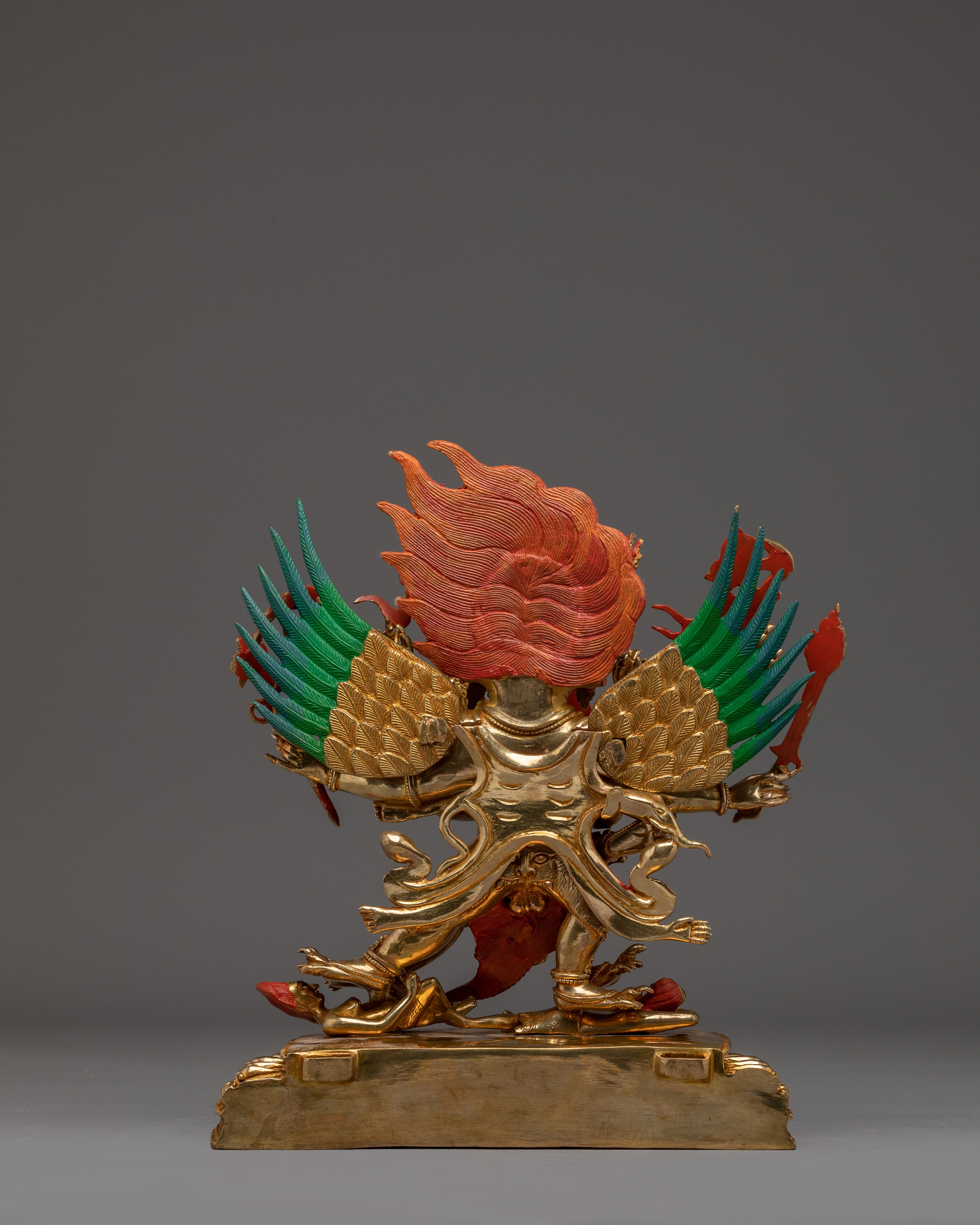 Fierce 24K Gold Hayagriva statue | Wrathful Tibetan Copper Deity for Healing