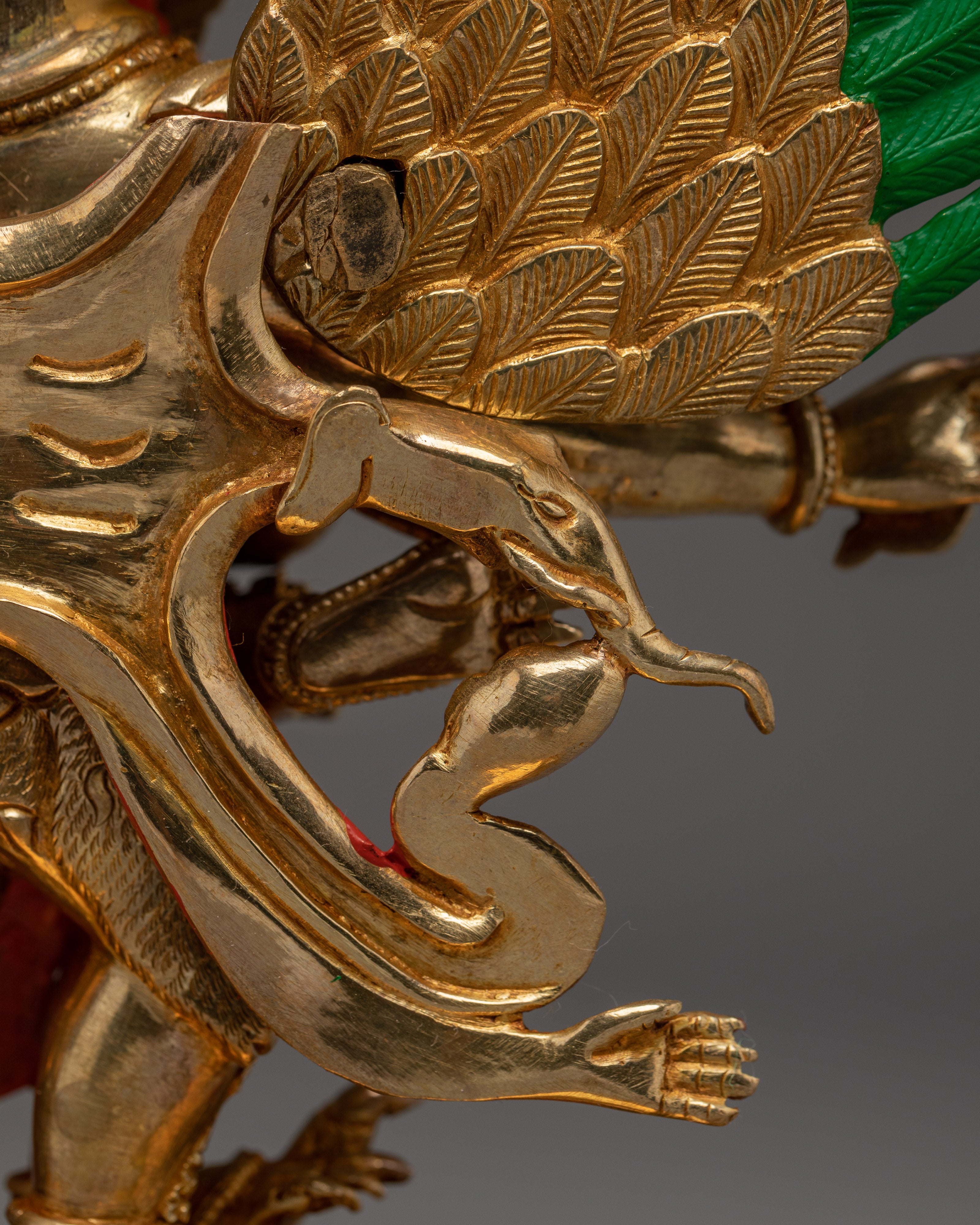 Fierce 24K Gold Hayagriva statue | Wrathful Tibetan Copper Deity for Healing