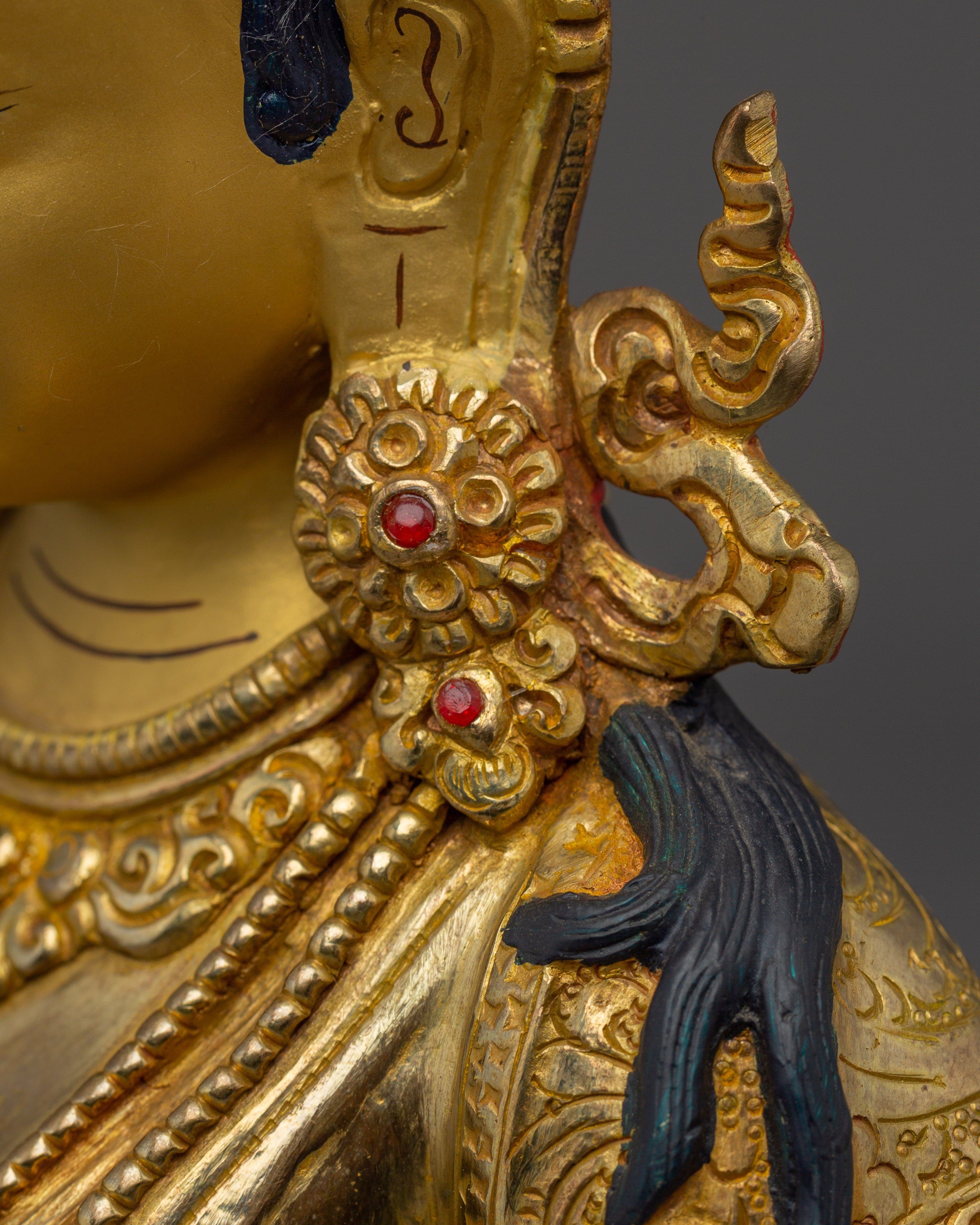 Gold Gilded Prajna Paramita Statue | Copper Wisdom Deity of Perfection for Buddhist Altar