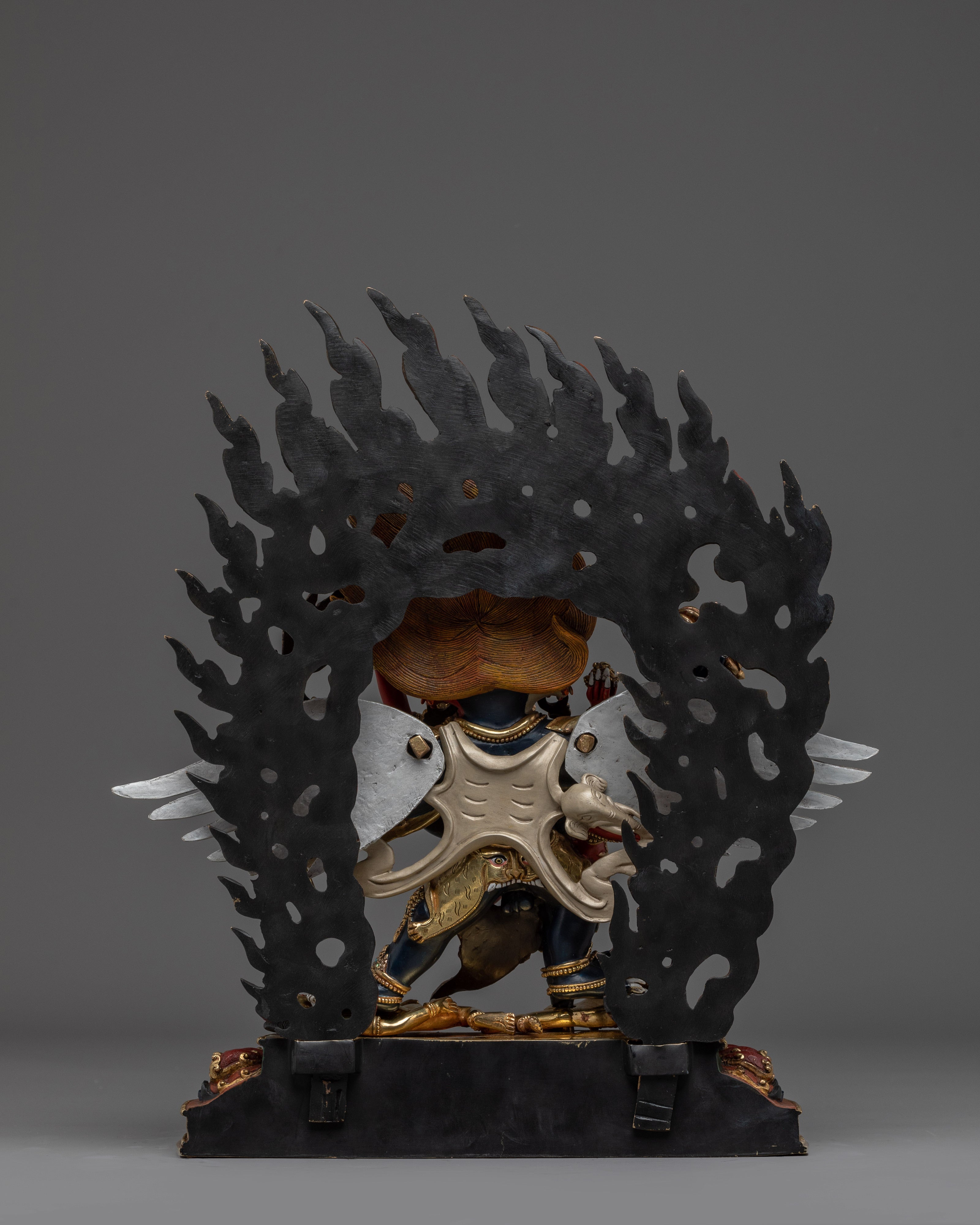 Gold Gilded Vajrakilaya Statue | Wrathful Copper Tantric Deity for Obstacle Removal