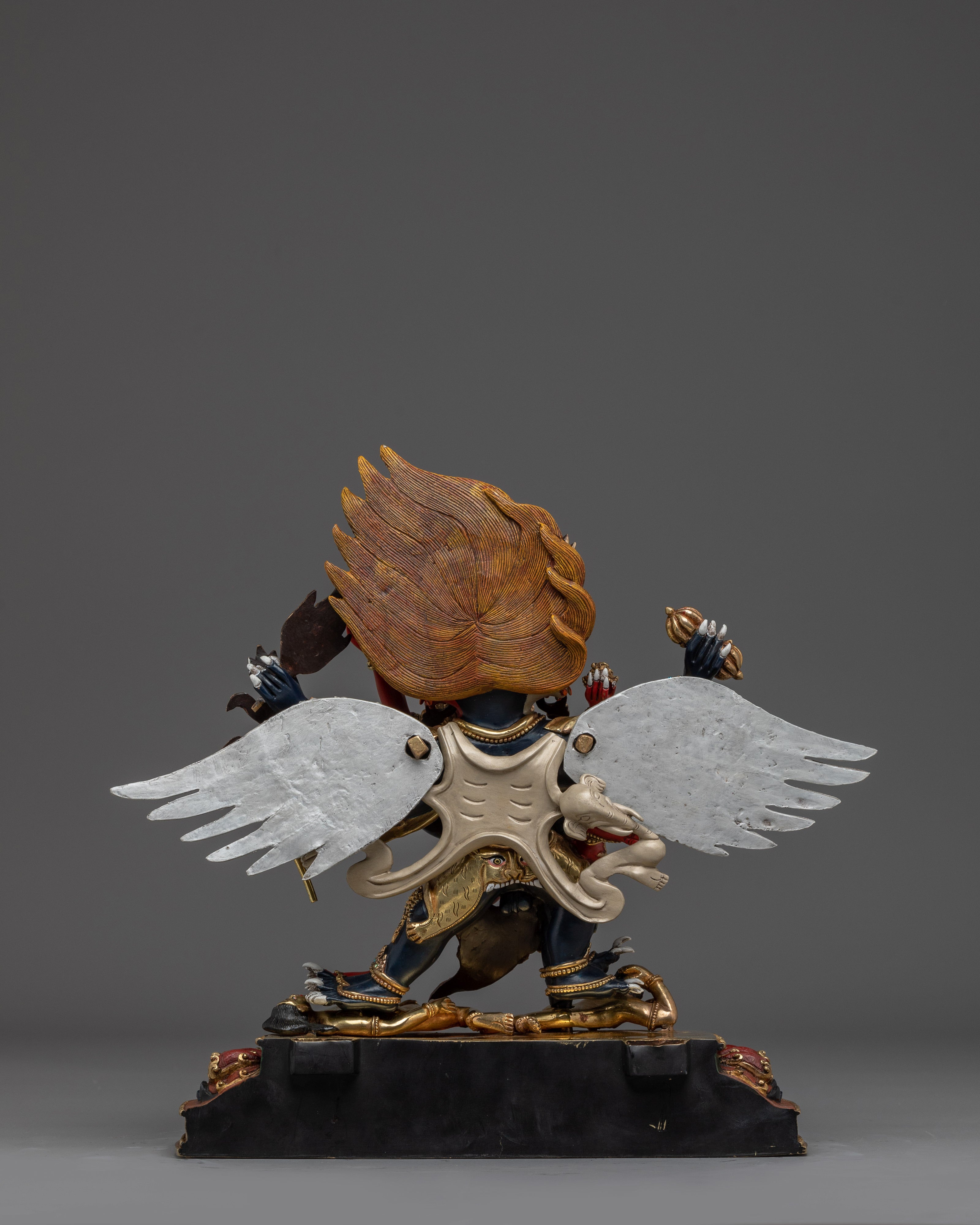 Gold Gilded Vajrakilaya Statue | Wrathful Copper Tantric Deity for Obstacle Removal