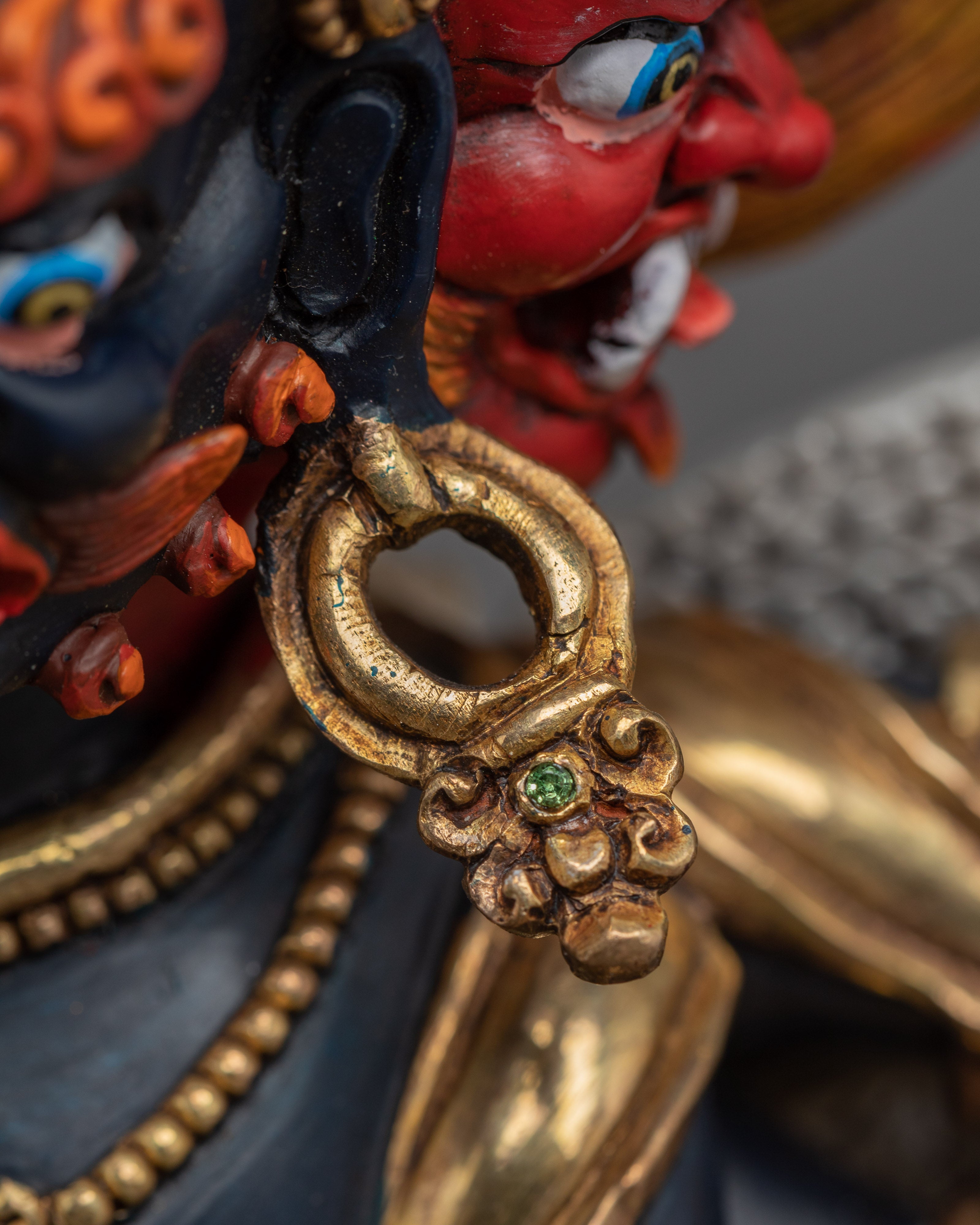 Gold Gilded Vajrakilaya Statue | Wrathful Copper Tantric Deity for Obstacle Removal