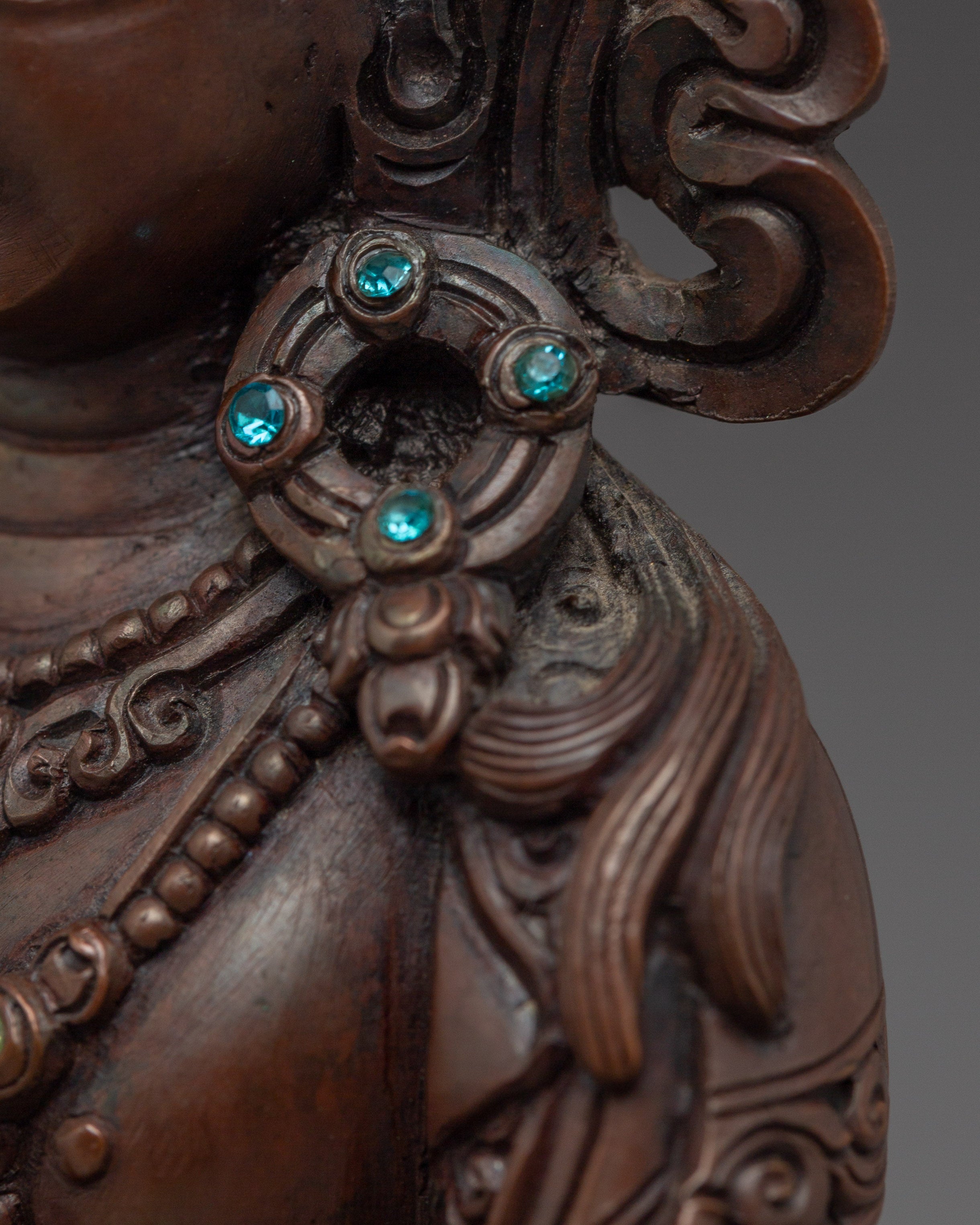 Oxidized Copper Amitayus Statue | Symbol of Longevity