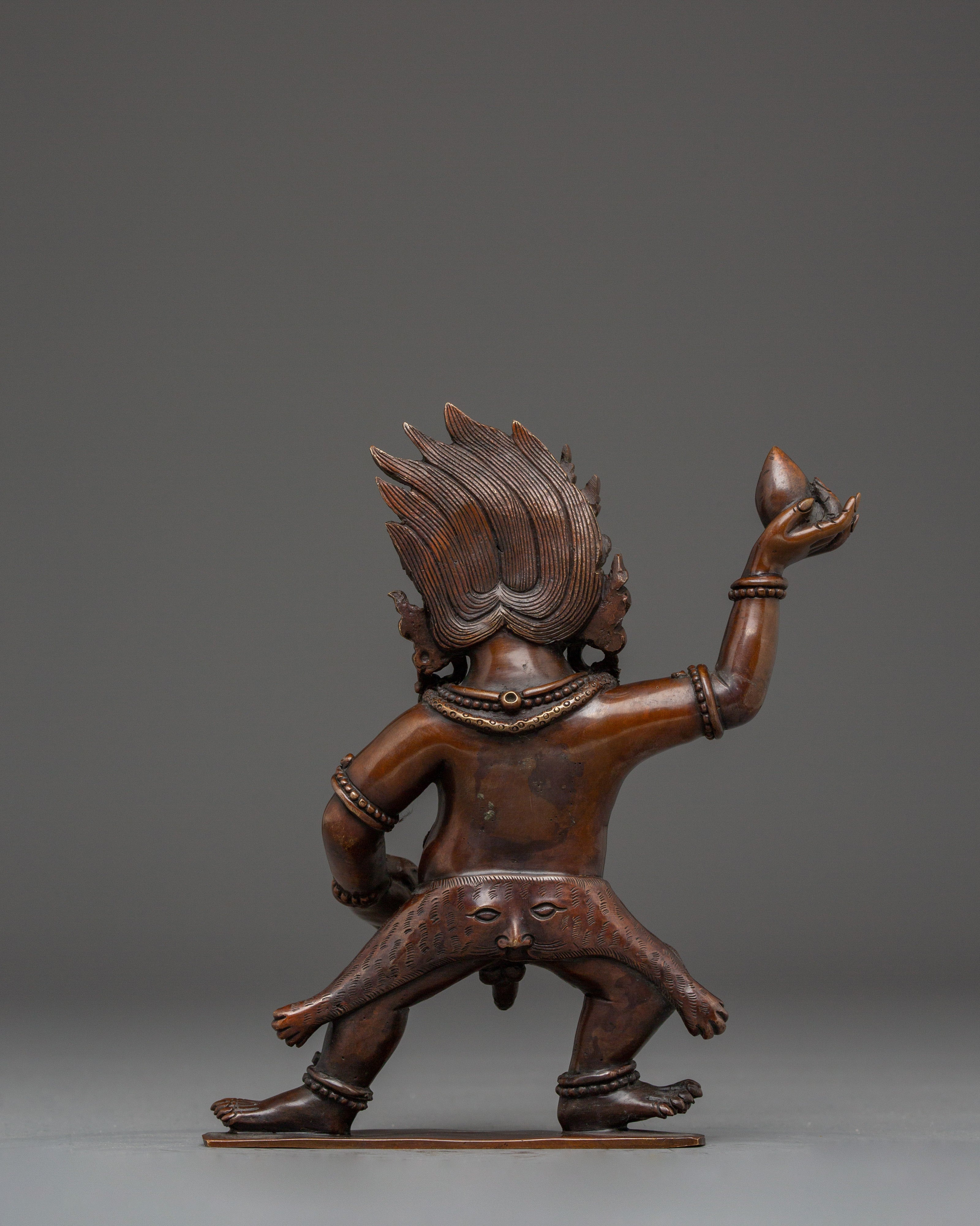 Black Dzambhala Wrathful Deity Statue Set | Tibetan Buddhist Ritual Art