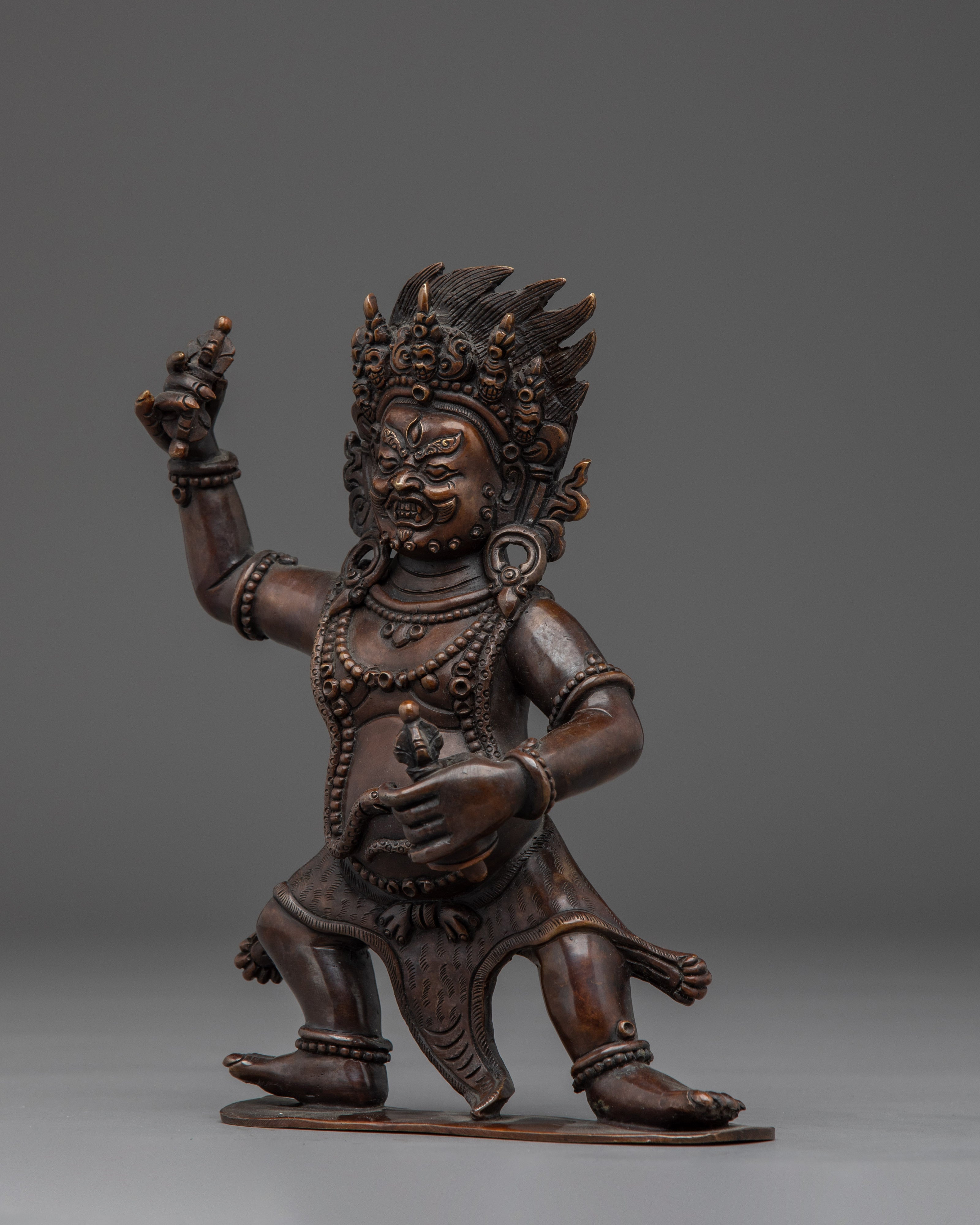 Vajrapani Oxidized Copper Statue | Protector of the Buddha