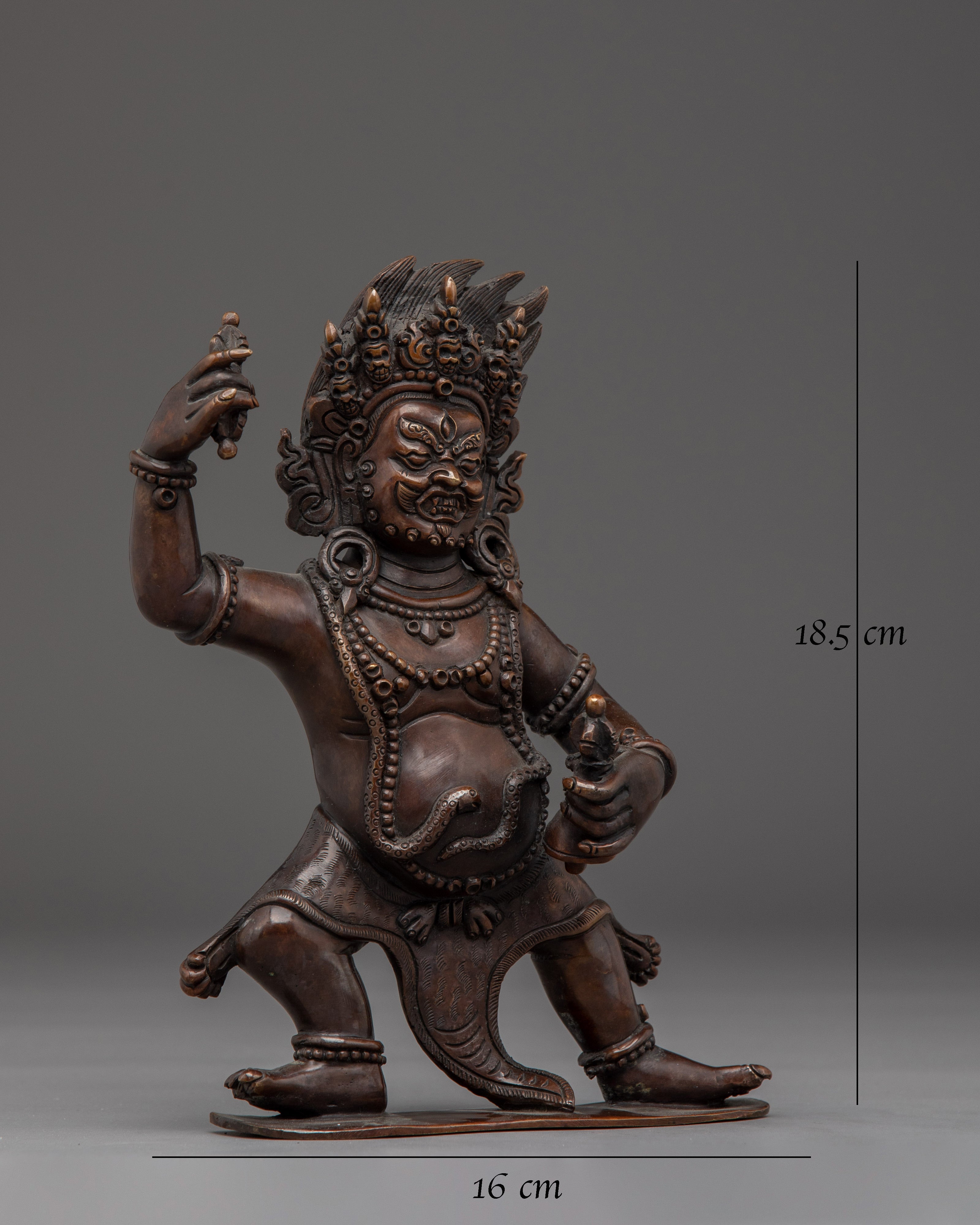 Vajrapani Oxidized Copper Statue | Protector of the Buddha