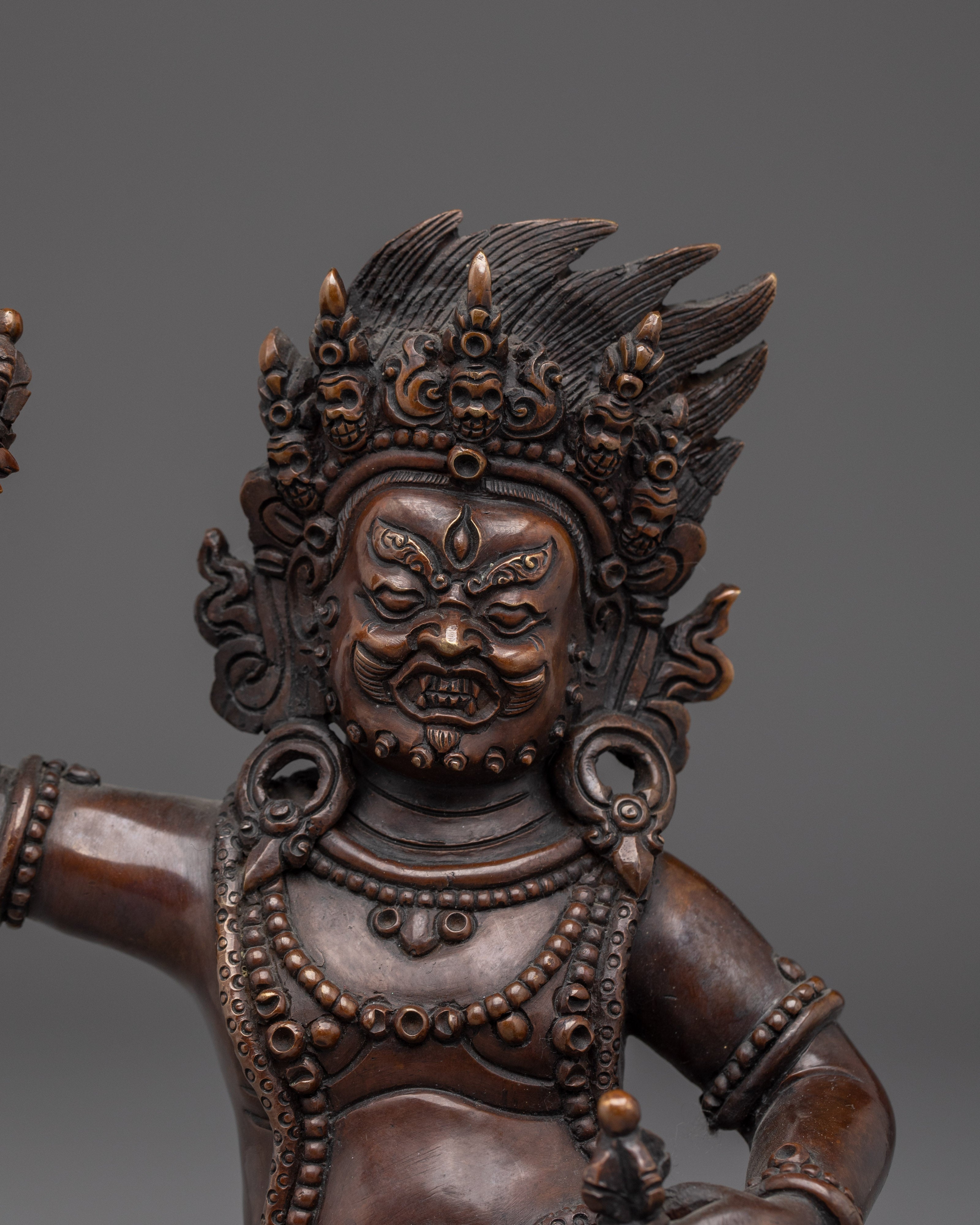 Vajrapani Oxidized Copper Statue | Protector of the Buddha