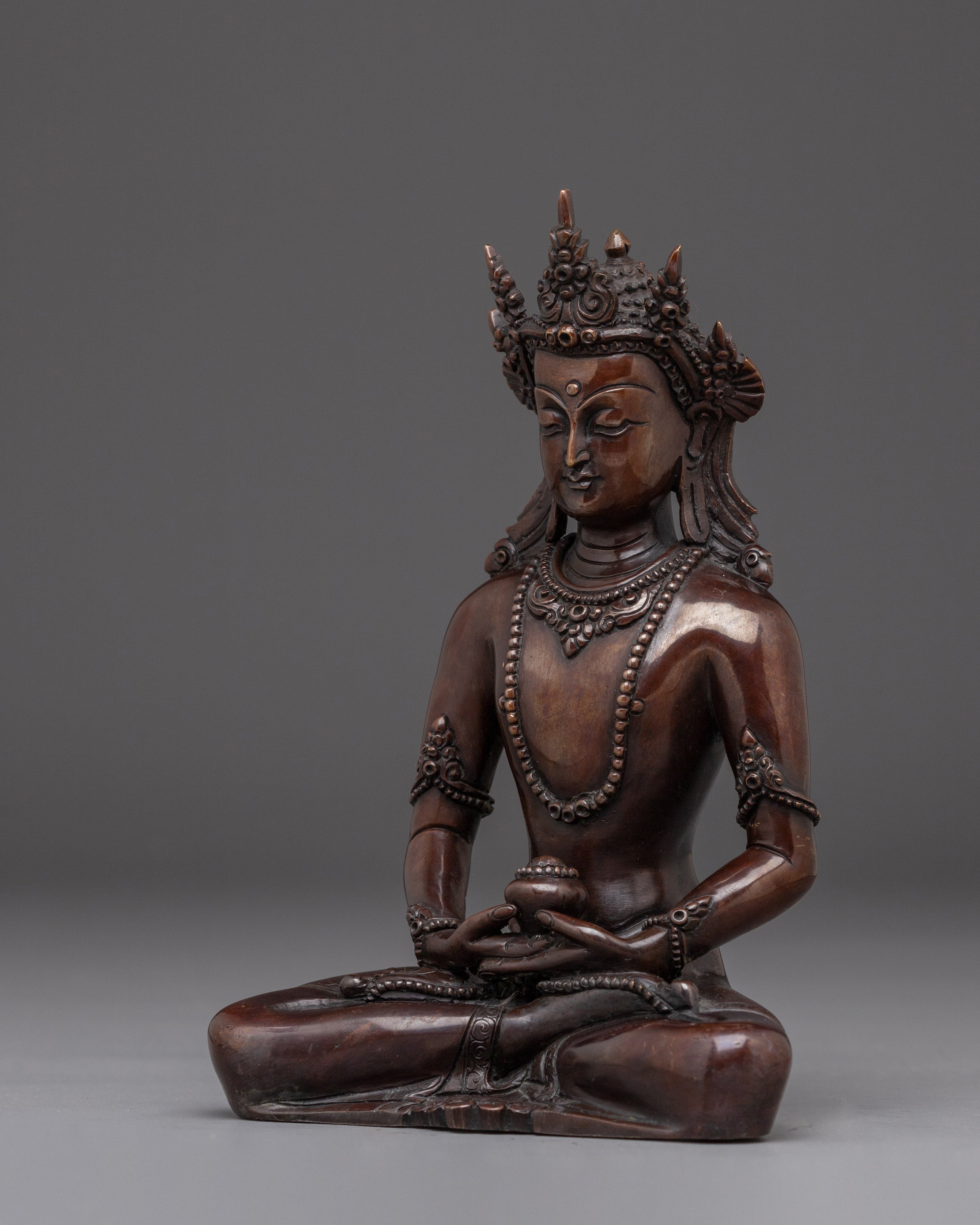 Crown Amitabha Buddha Sculpture | Buddha of Infinite light