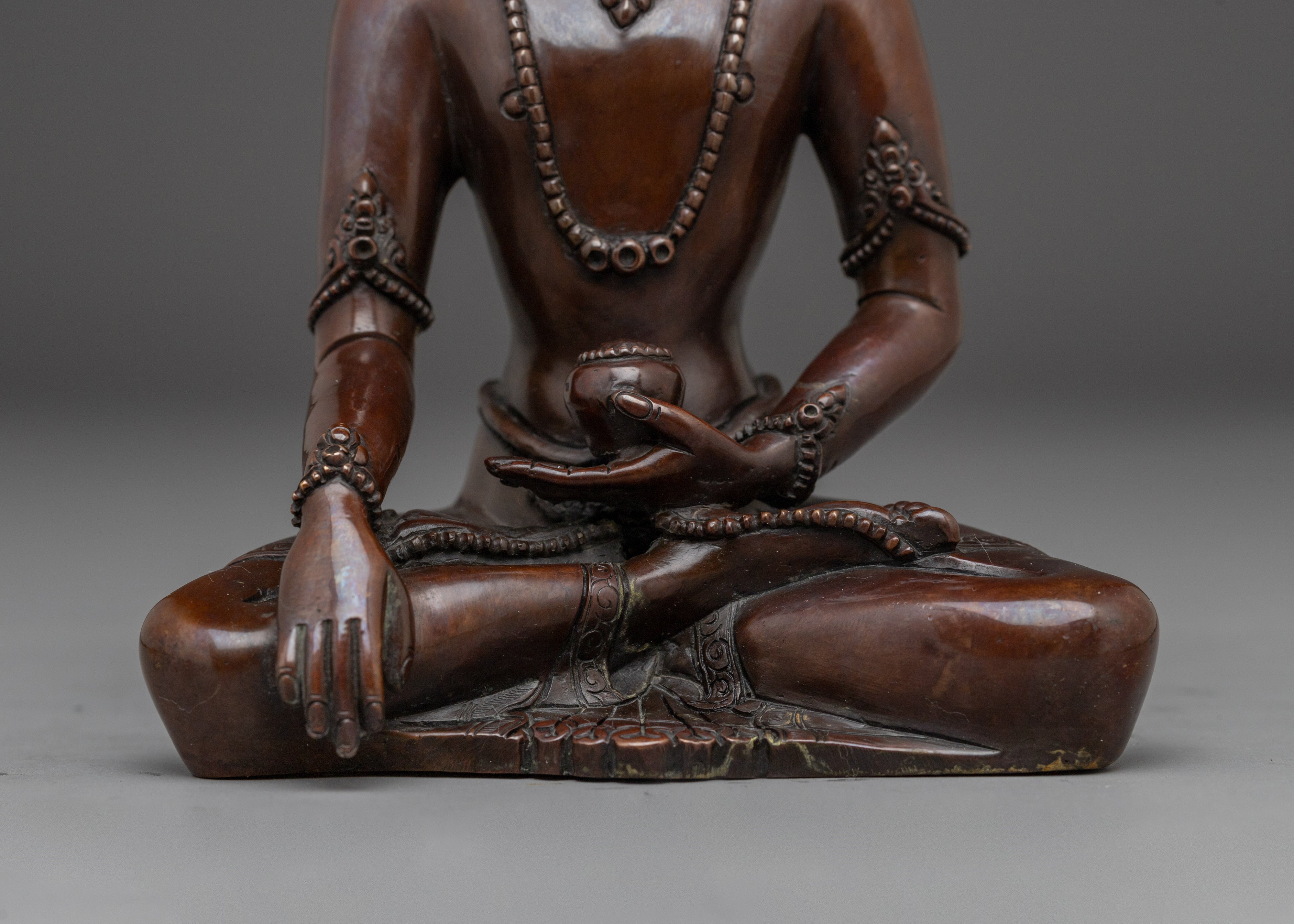 Handmade Crown Shakyamuni buddha Sculpture | Historical Buddha