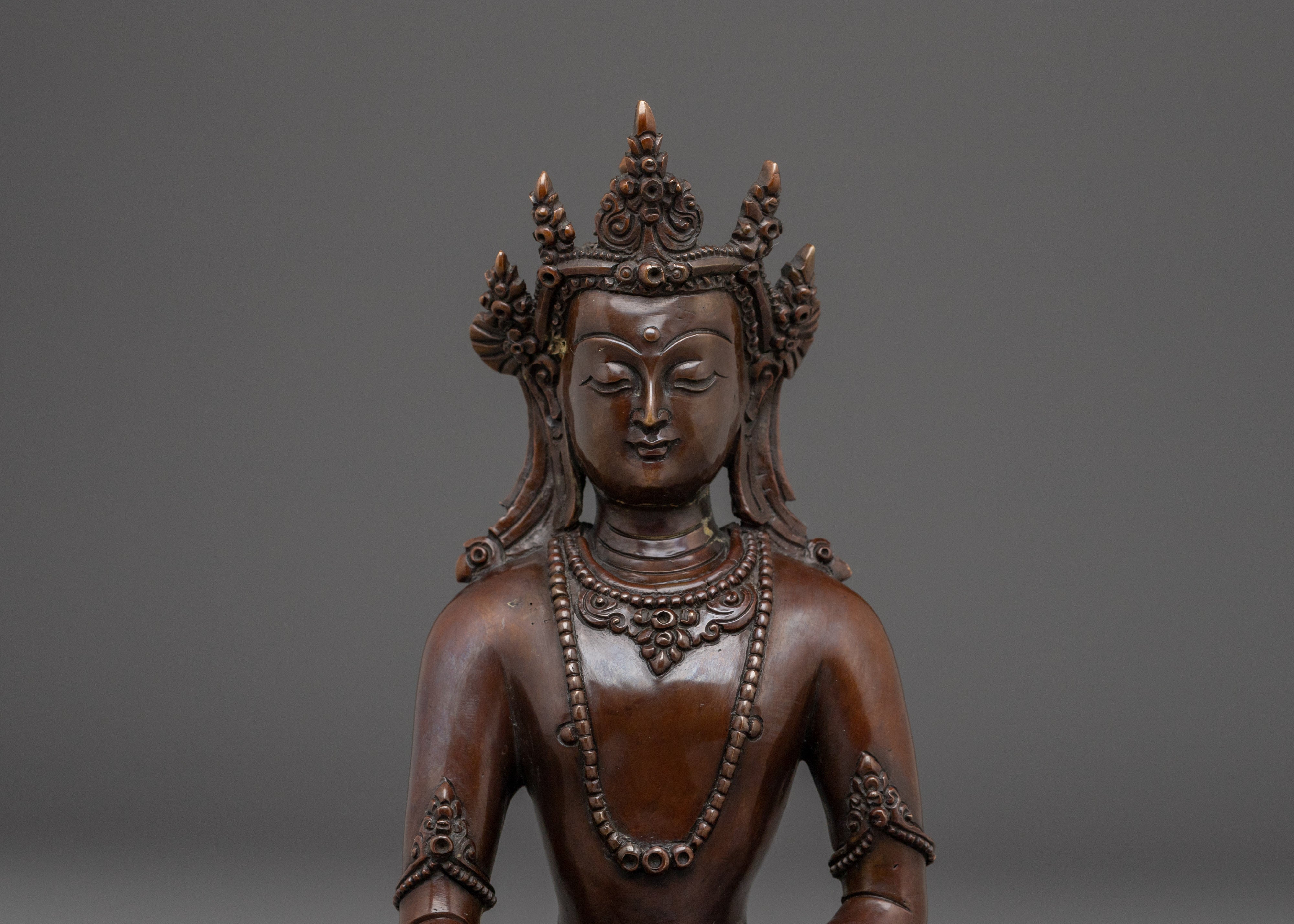 Handmade Crown Shakyamuni buddha Sculpture | Historical Buddha