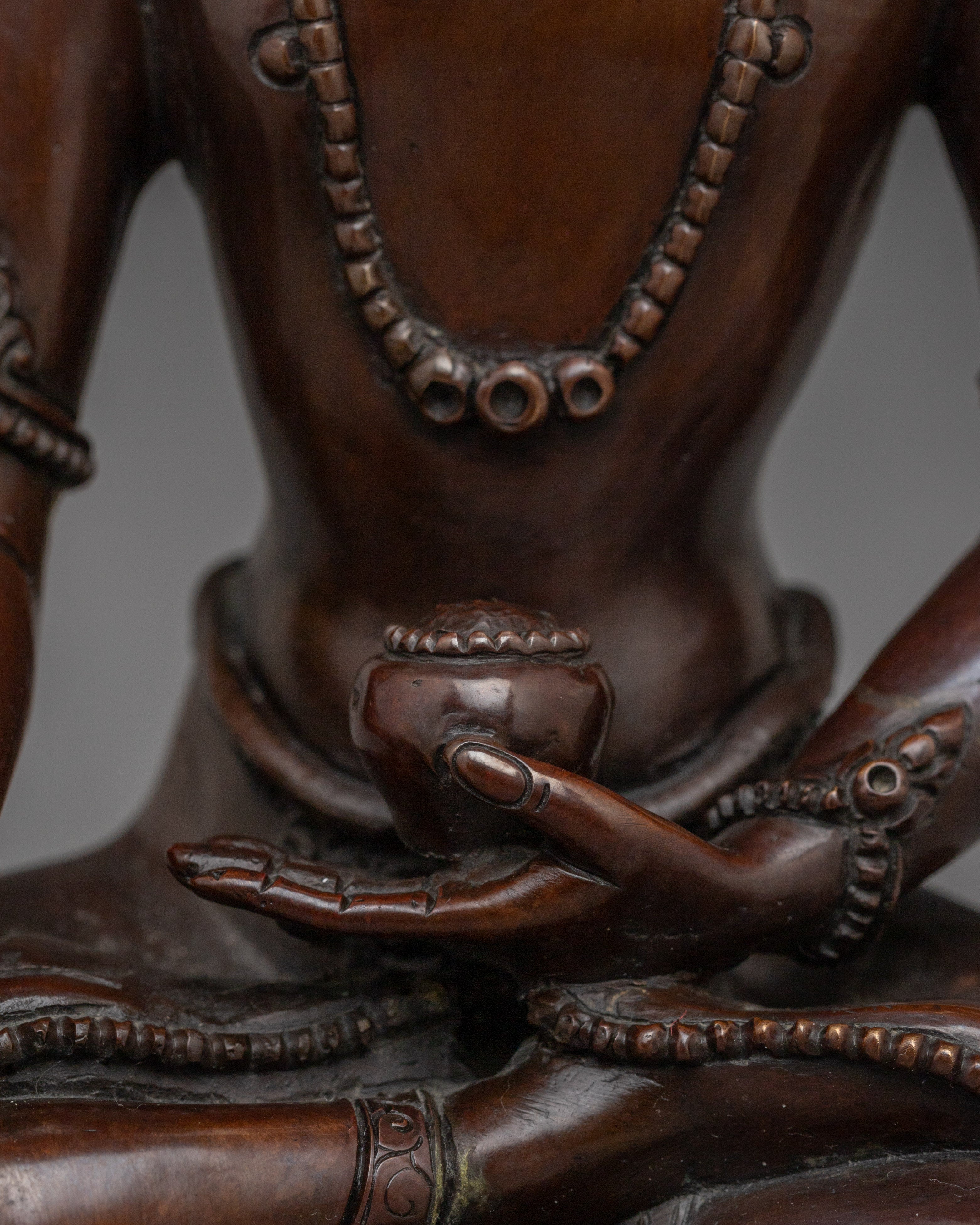 Handmade Crown Shakyamuni buddha Sculpture | Historical Buddha