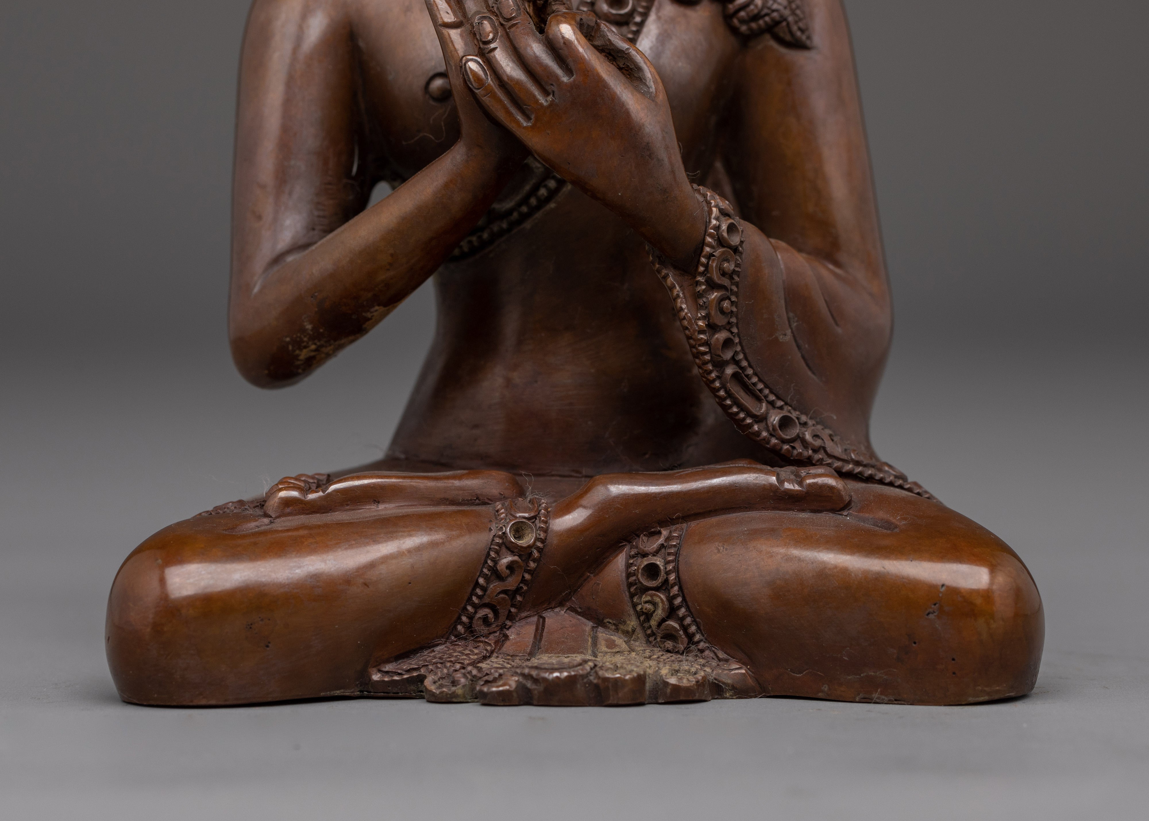 Vairocana Buddha in Oxidized Copper Statue | Symbol of Cosmic Wisdom and Purity