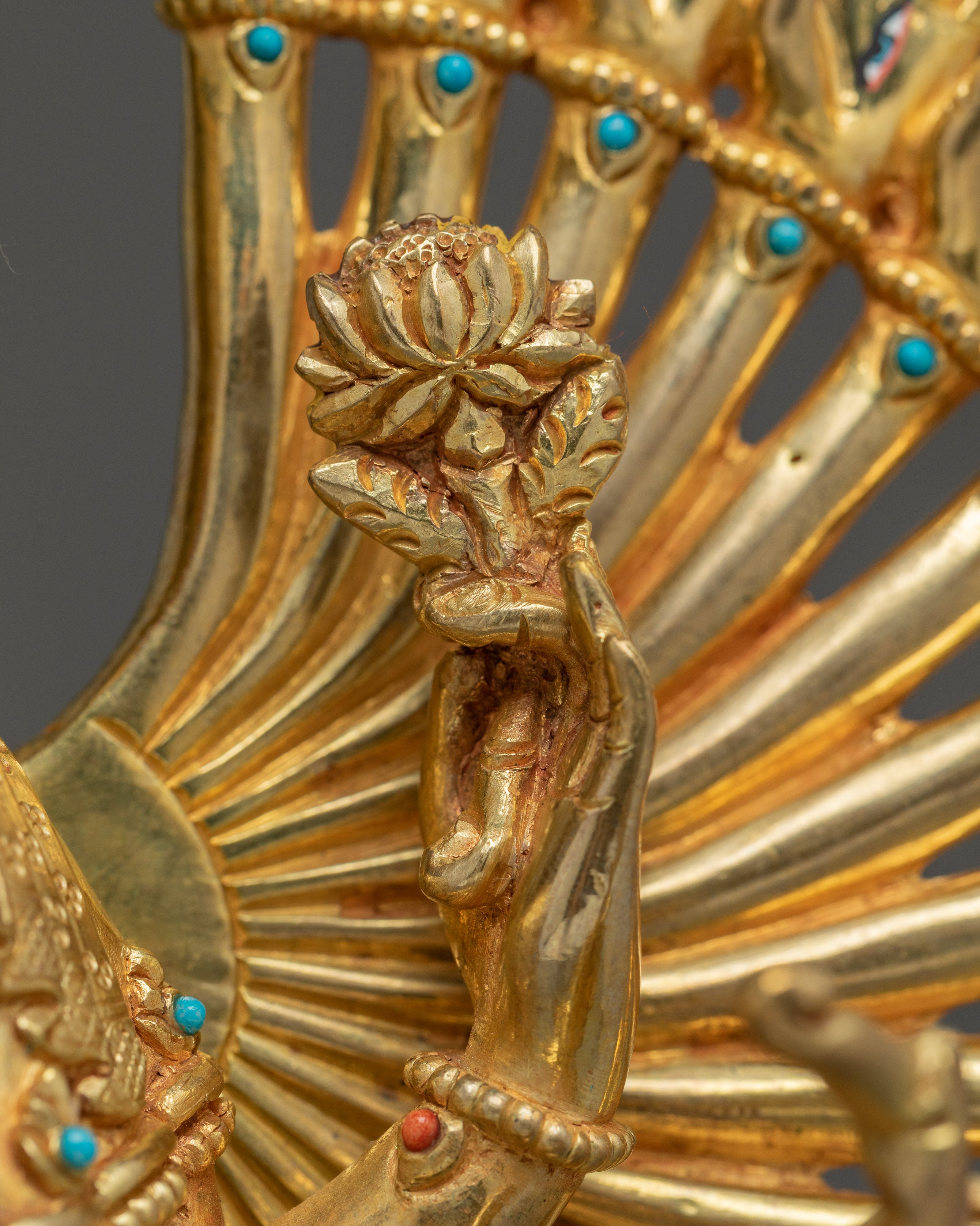 1000 Armed Chenrezig, Lord Of Compassion | Tibetan Buddhist Icon