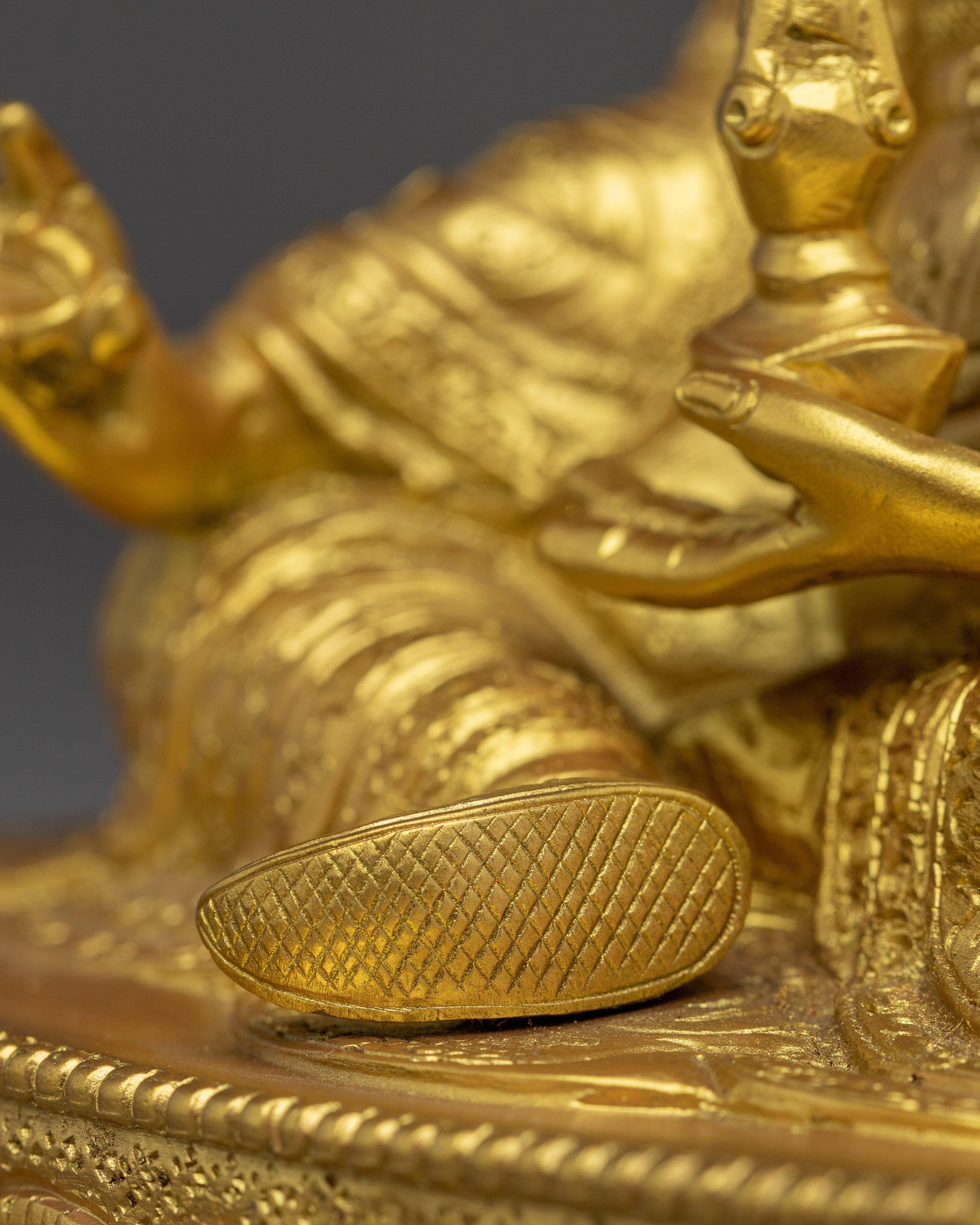 Vajra Master Guru Rinpoche Golden Statue | Himalayan Padmasambhava Artwork