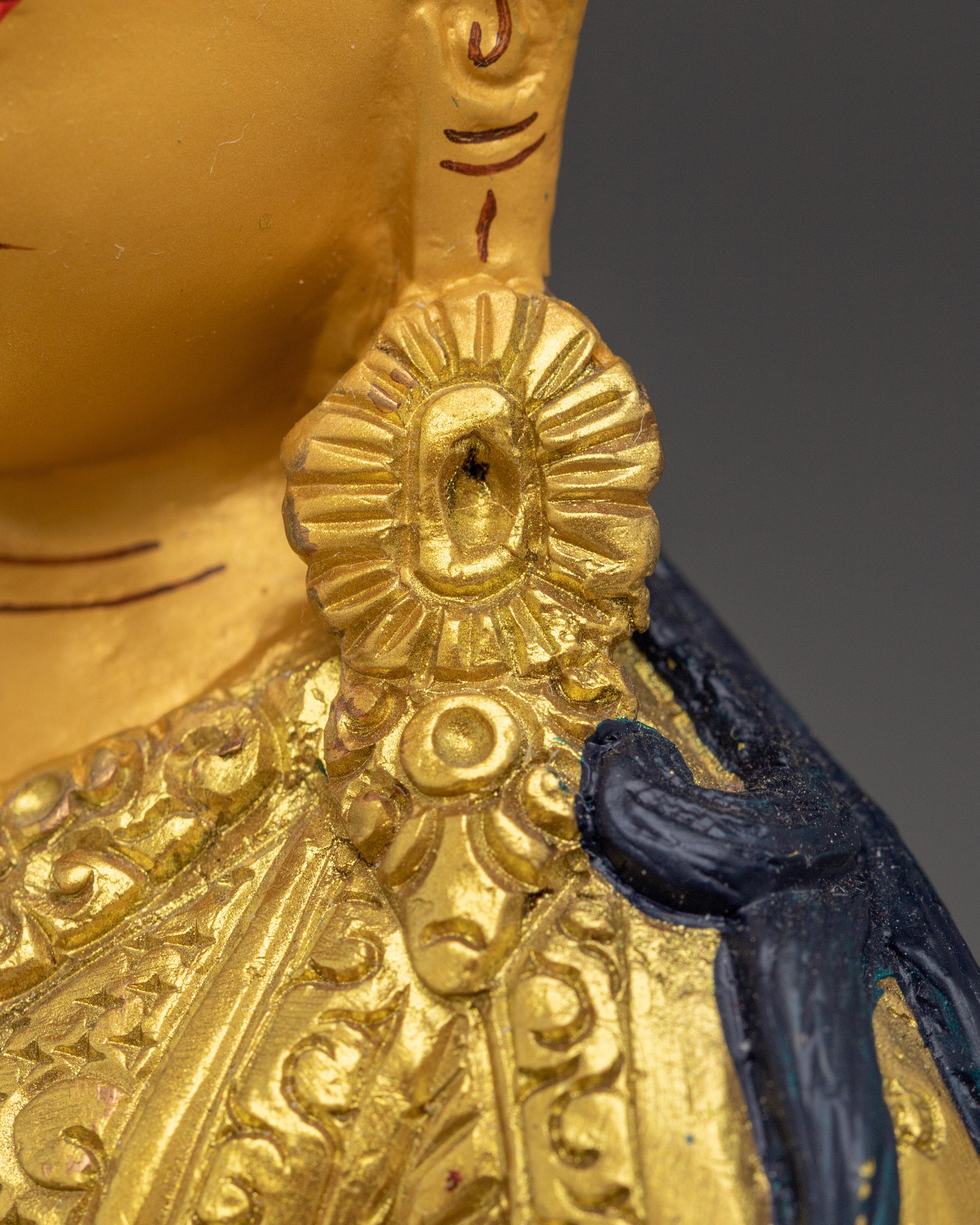 Vajra Master Guru Rinpoche Golden Statue | Himalayan Padmasambhava Artwork