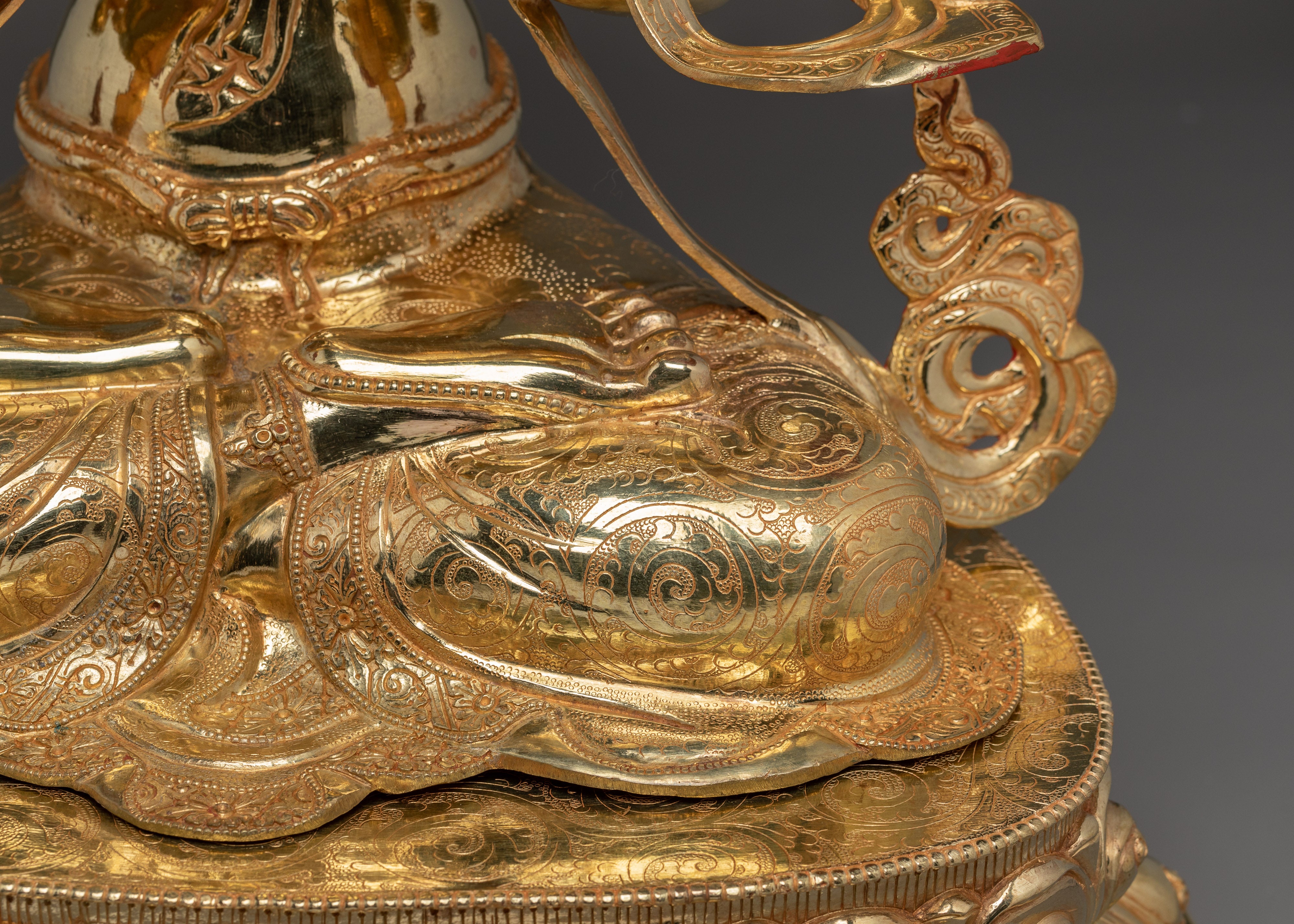 Chenrezig Statue with Copper Body | Tibetan Buddhist Shrine Sculpture